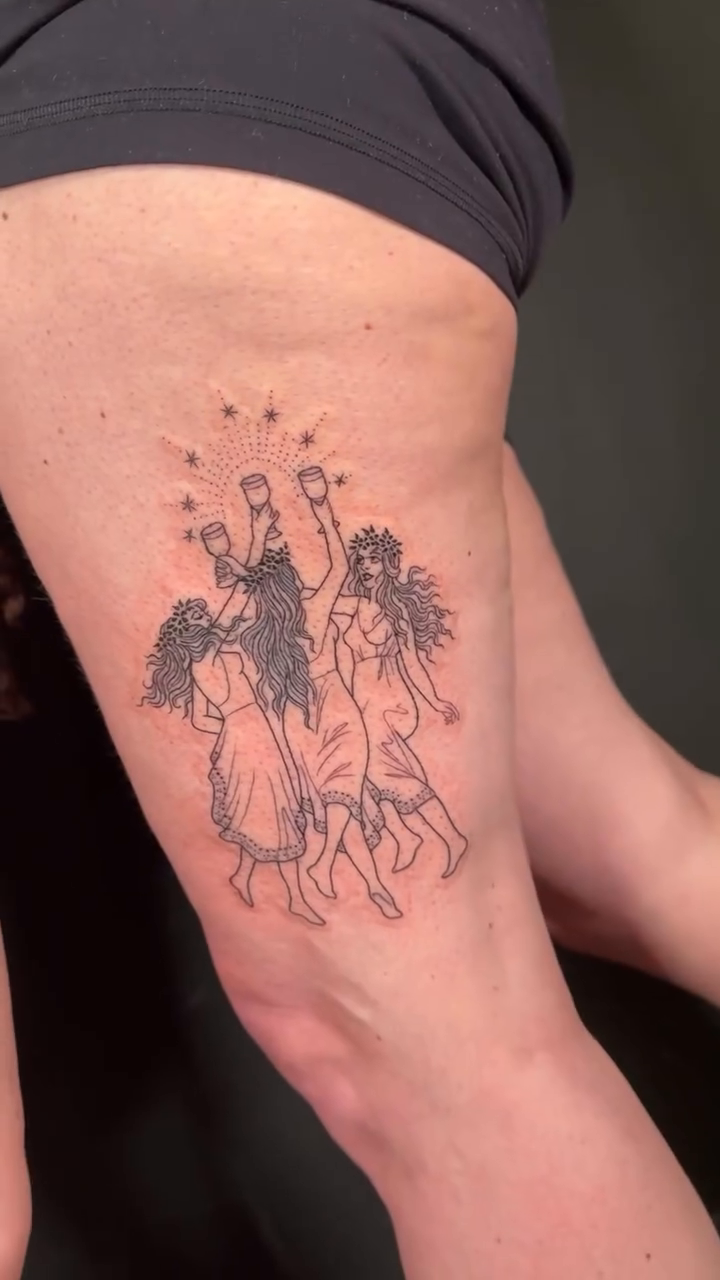 Tattoo by @anniemesstattoo — fine_line, black_and_grey