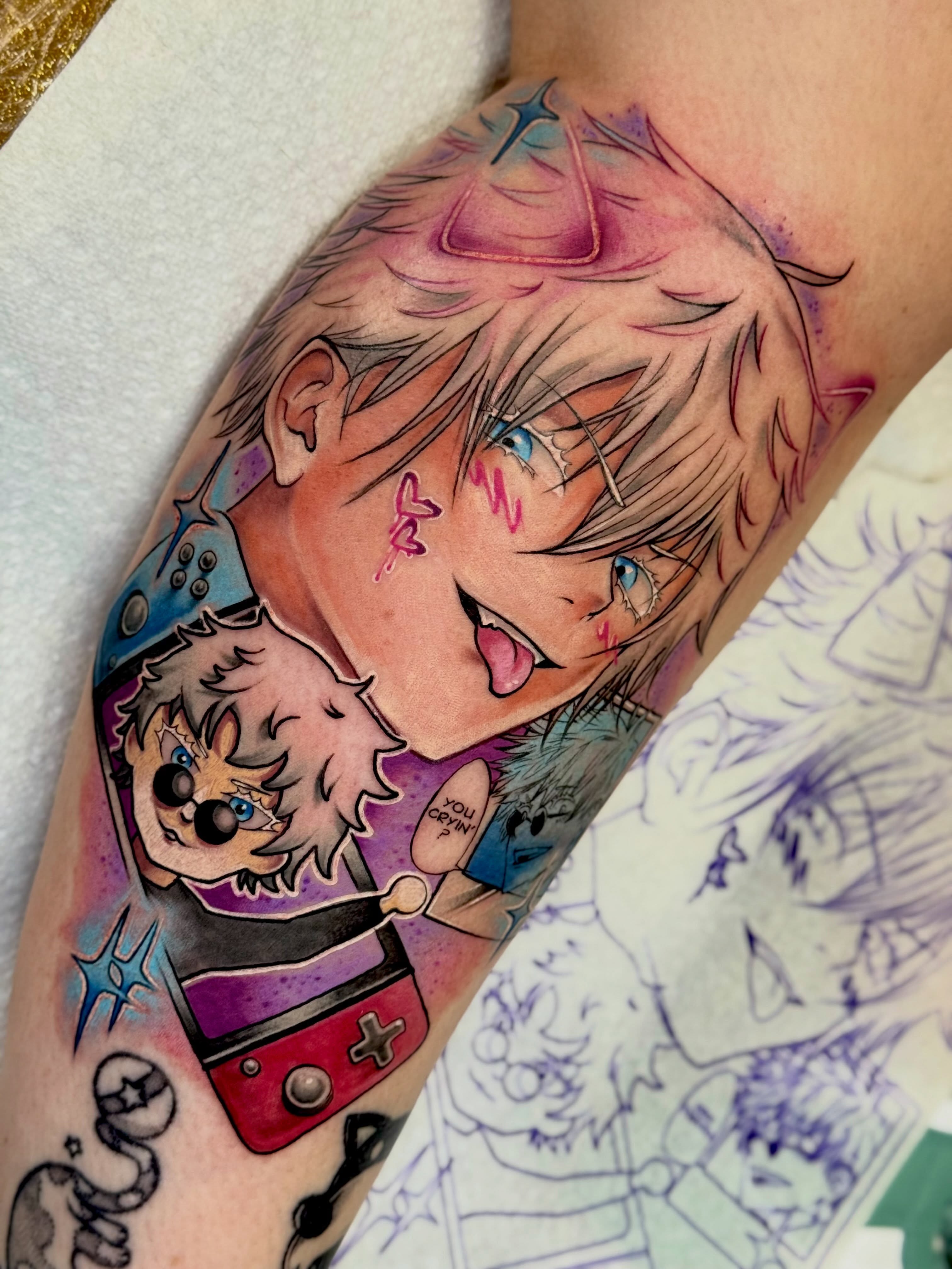 Tattoo by @abi.does.tattoos β anime, watercolor