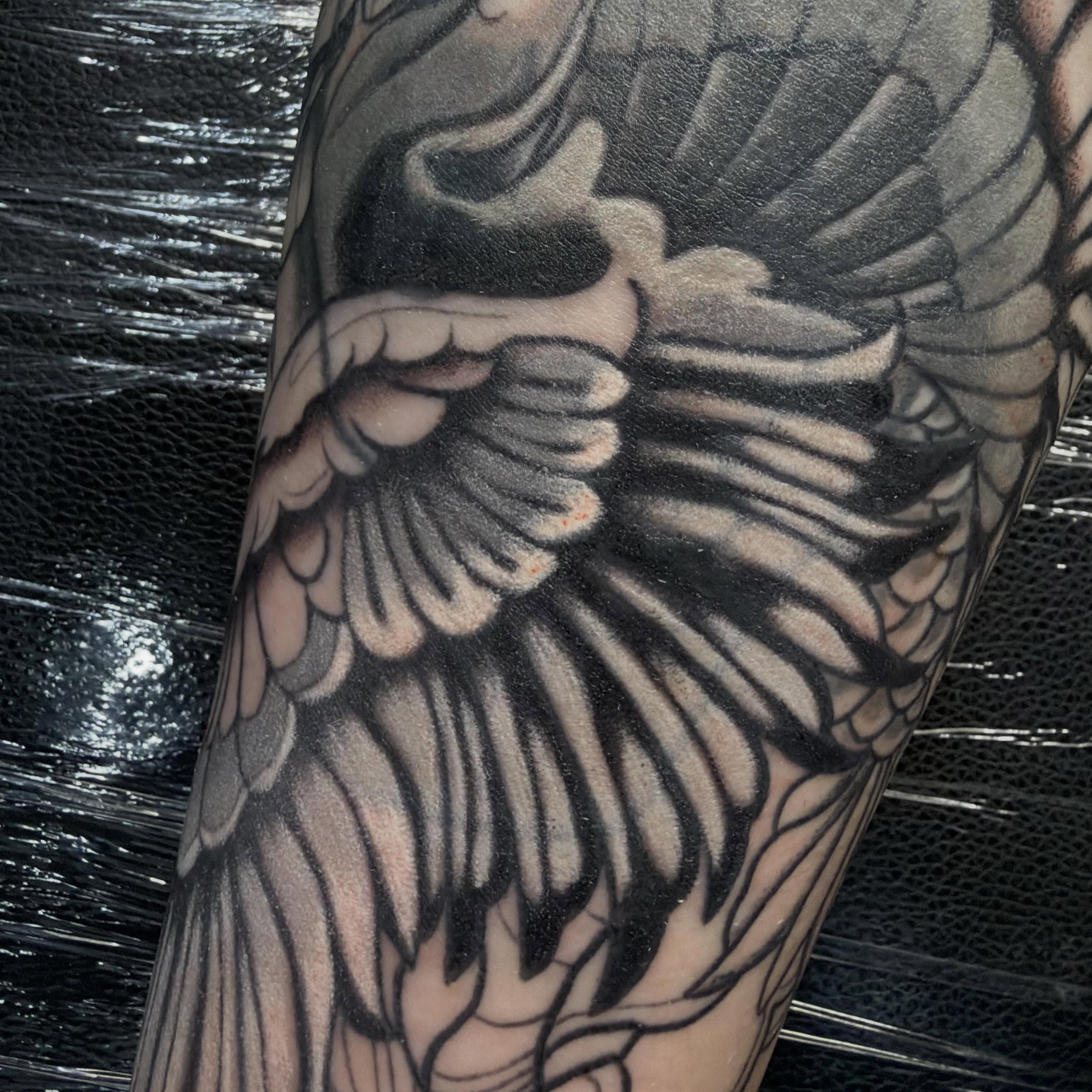 Wings black and grey tattoo on the forearm by π©Έβ βοΈ ππππ βοΈ βπ©Έ