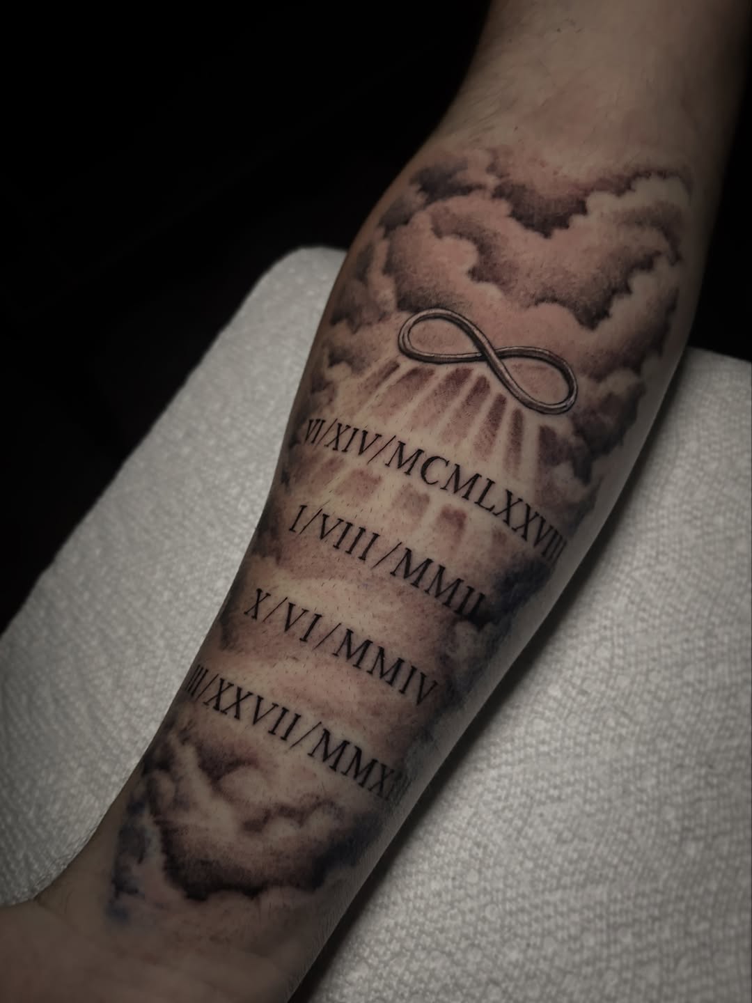 Lettering tattoo on the forearm by Marky
