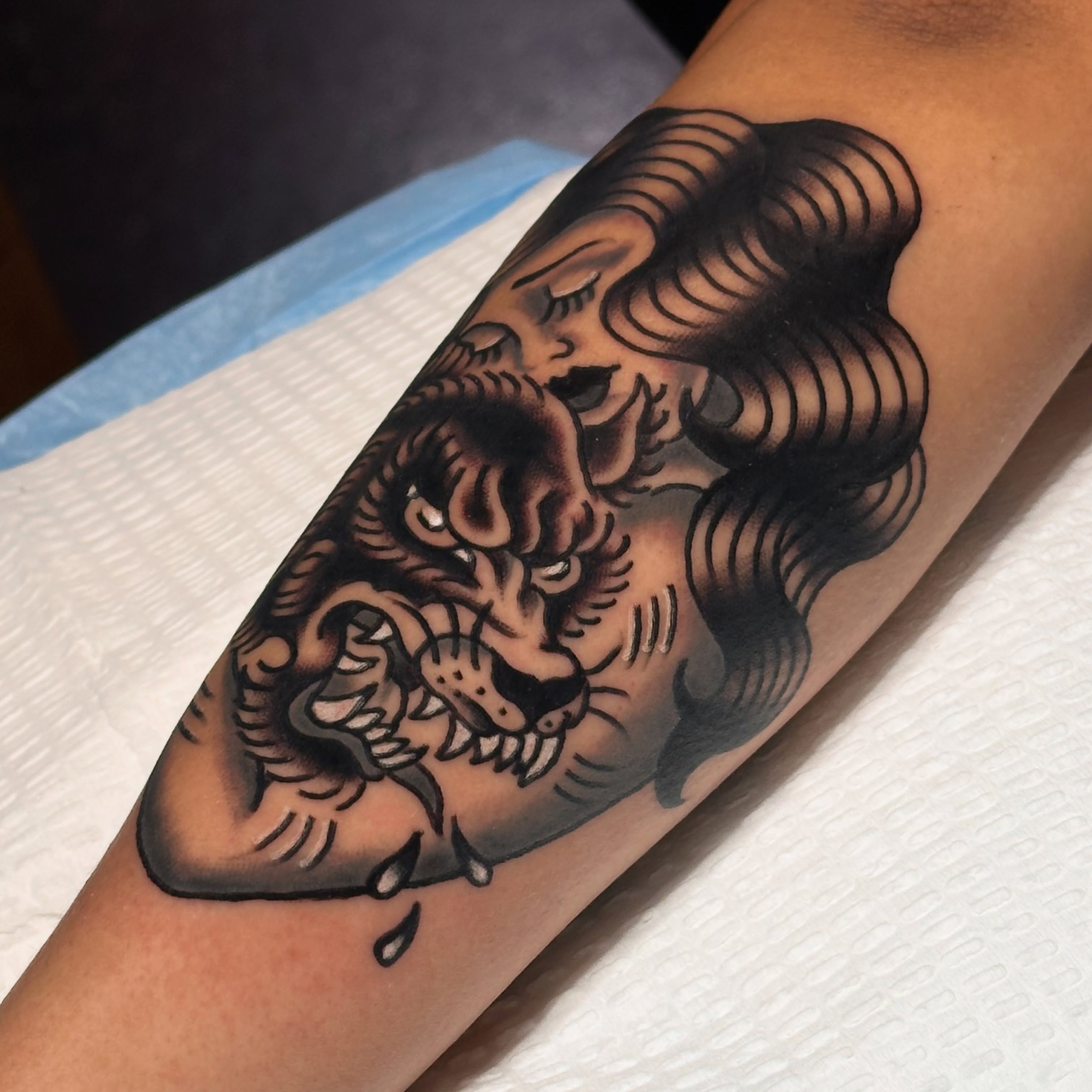 Tattoo by @kikipainmaker — american_traditional, black_and_grey
