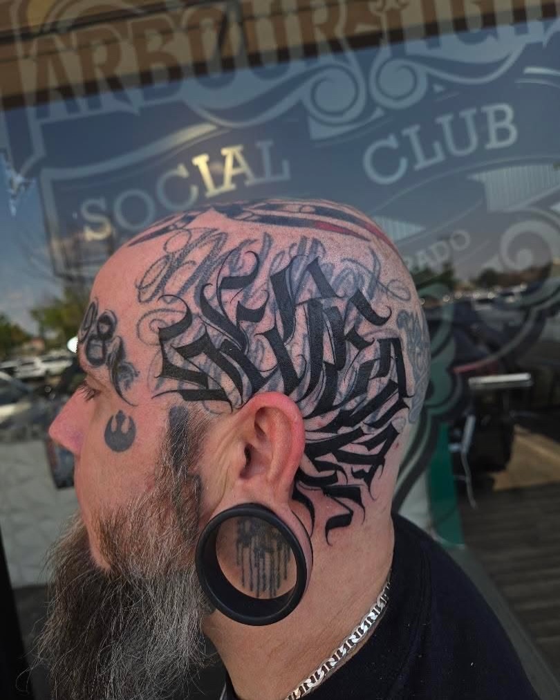 Tattoo by @diaztattoos โ lettering_script, blackwork