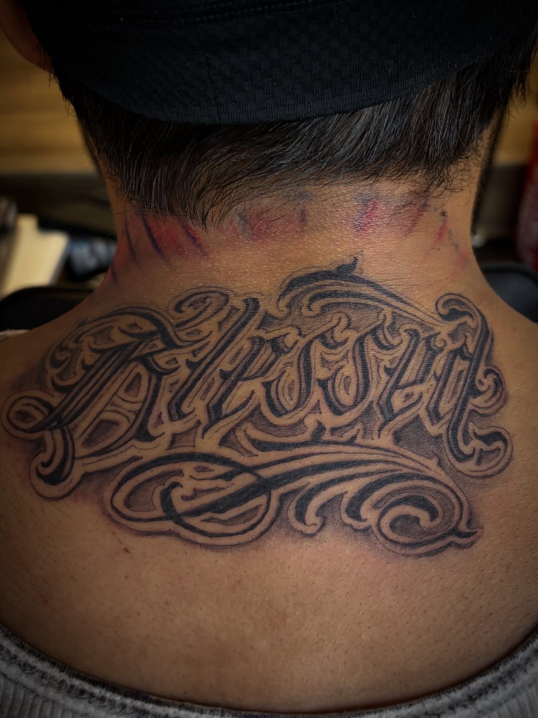 Tattoo by @inkedbyhades — lettering_script