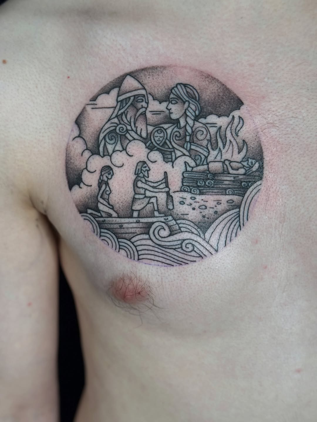 Tattoo by @jeremyutley_tattoo — illustrative, dotwork