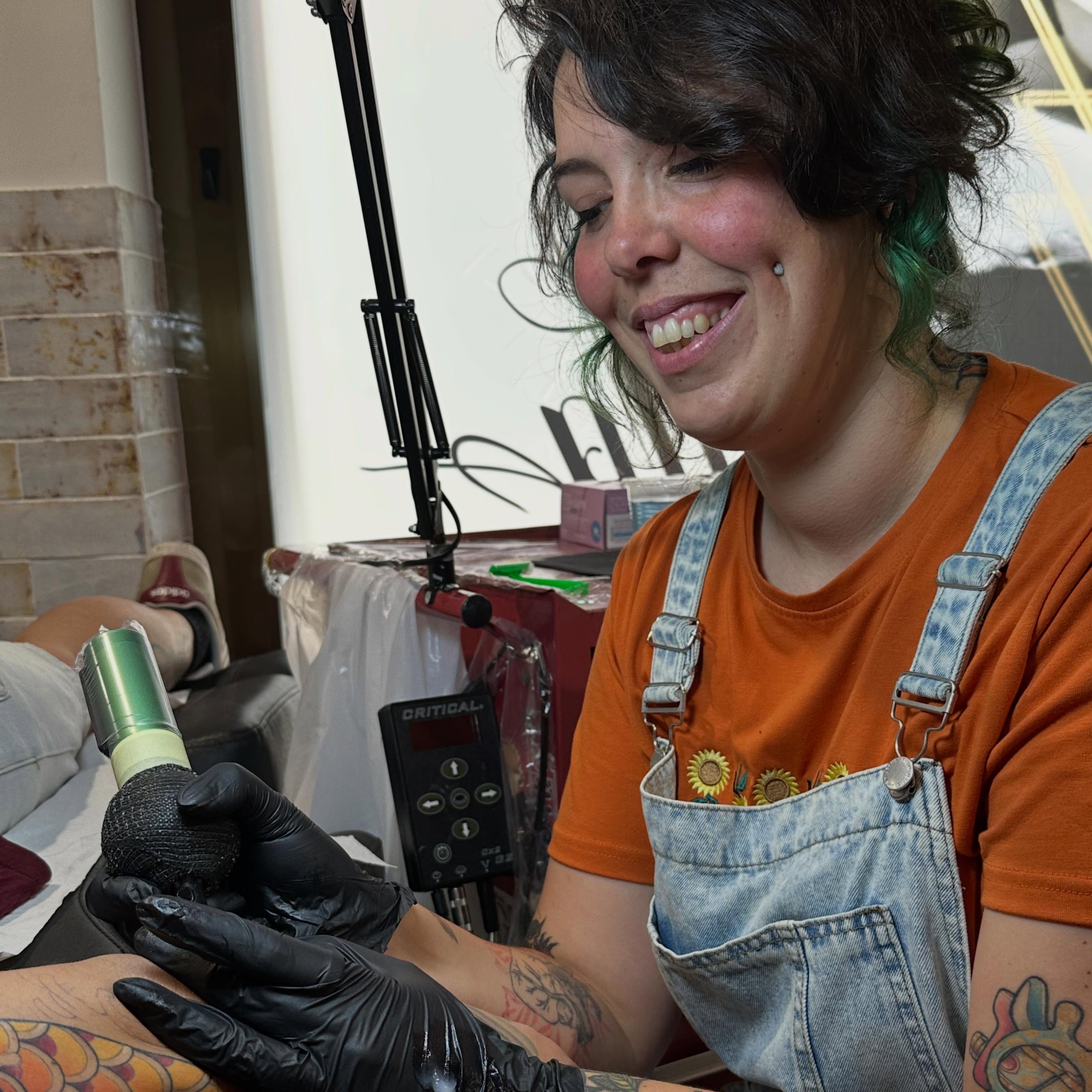 Floral design new school tattoo on the forearm by Marta La Jirafa