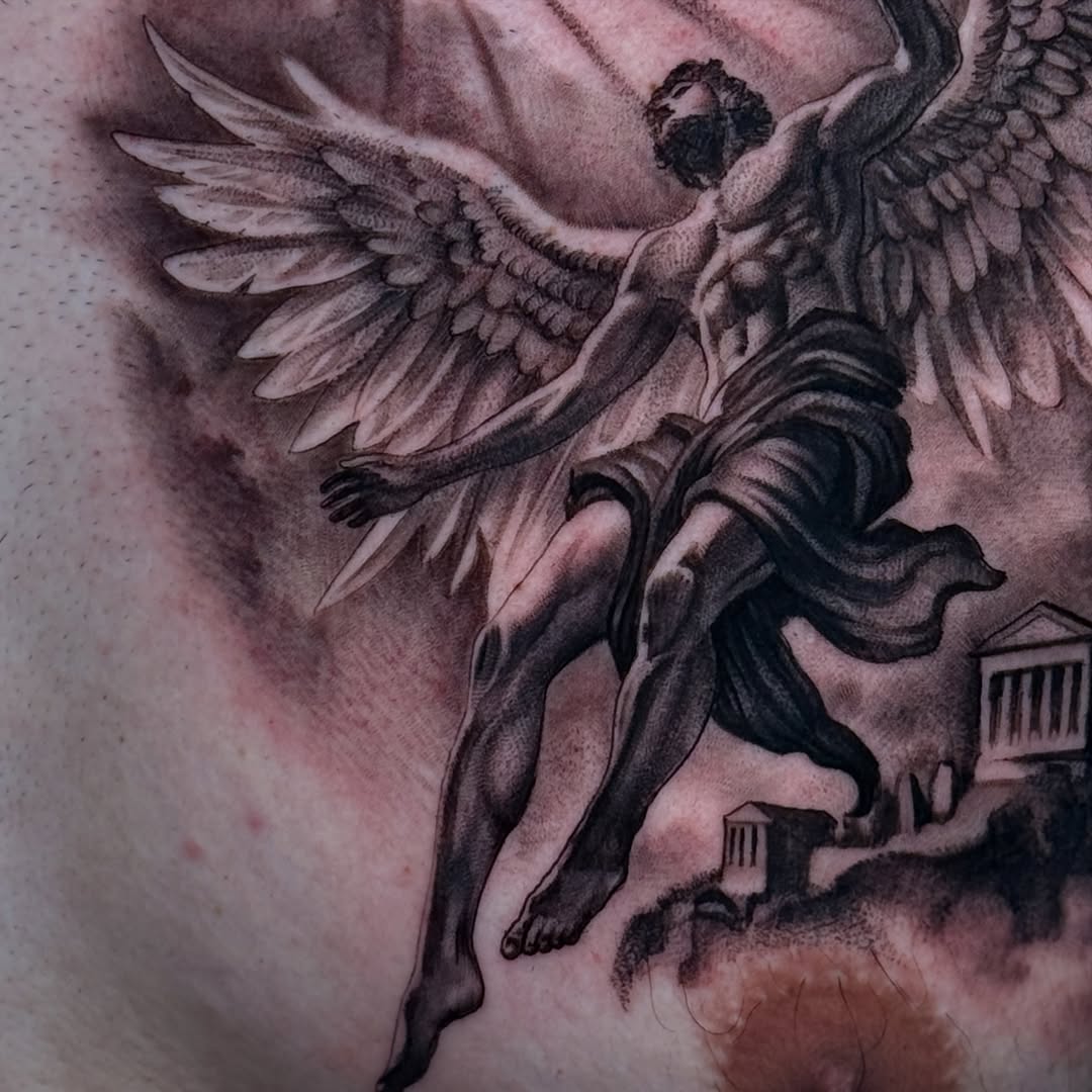 Tattoo by @gionastarace_tattoo — realism, black_and_grey