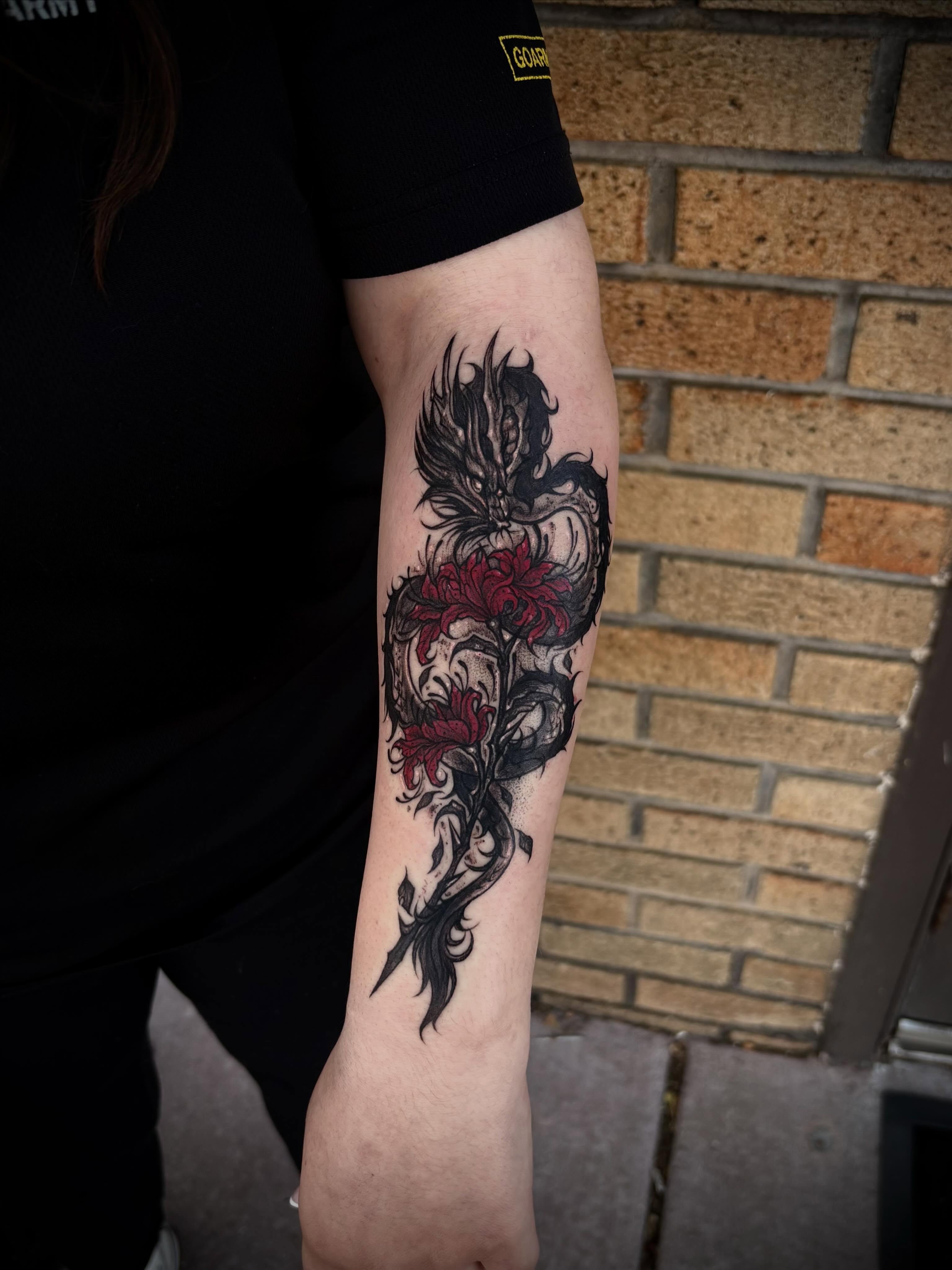 Tattoo by @lynscorpse — black_and_grey, realism