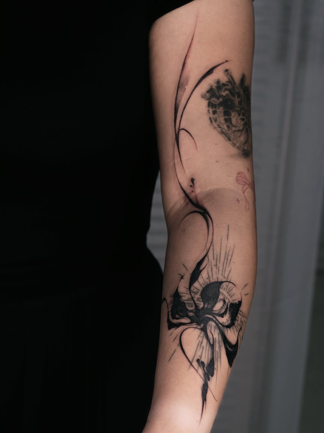 Tattoo by @maimaitatt — blackwork, trash_polka