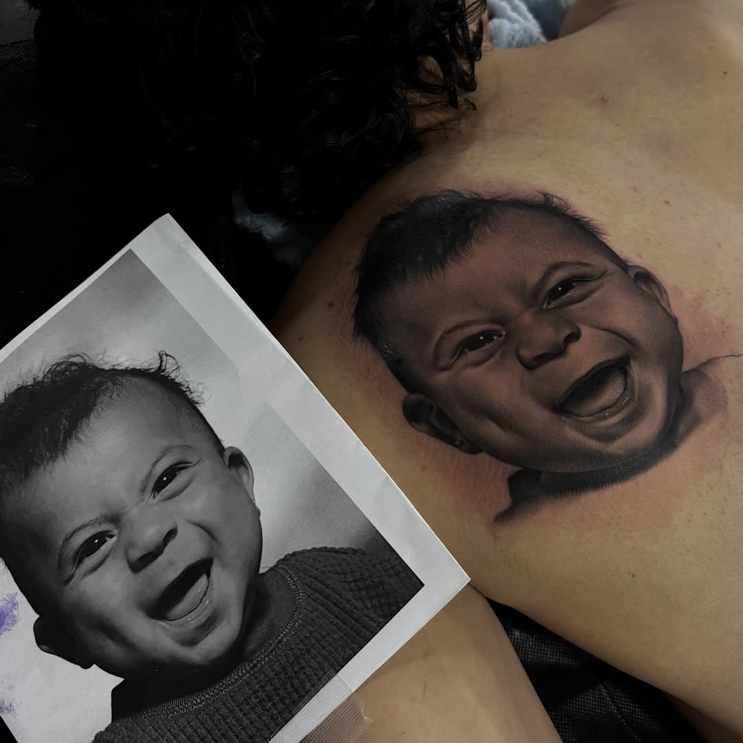 Tattoo by @tattoo_beez — realism, black_and_grey