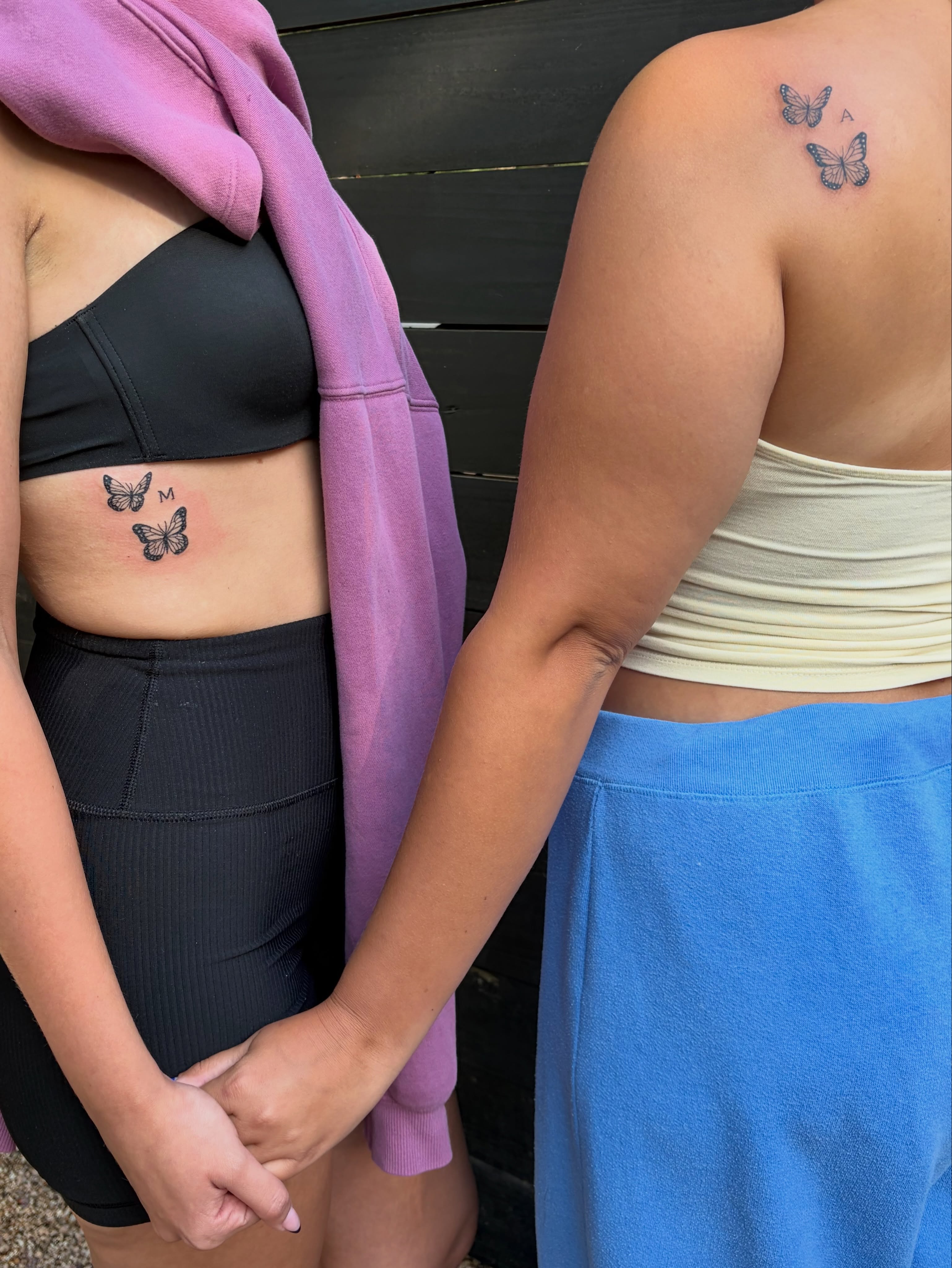 Butterfly dotwork tattoo on the shoulder by Inky Birdz Tattoos