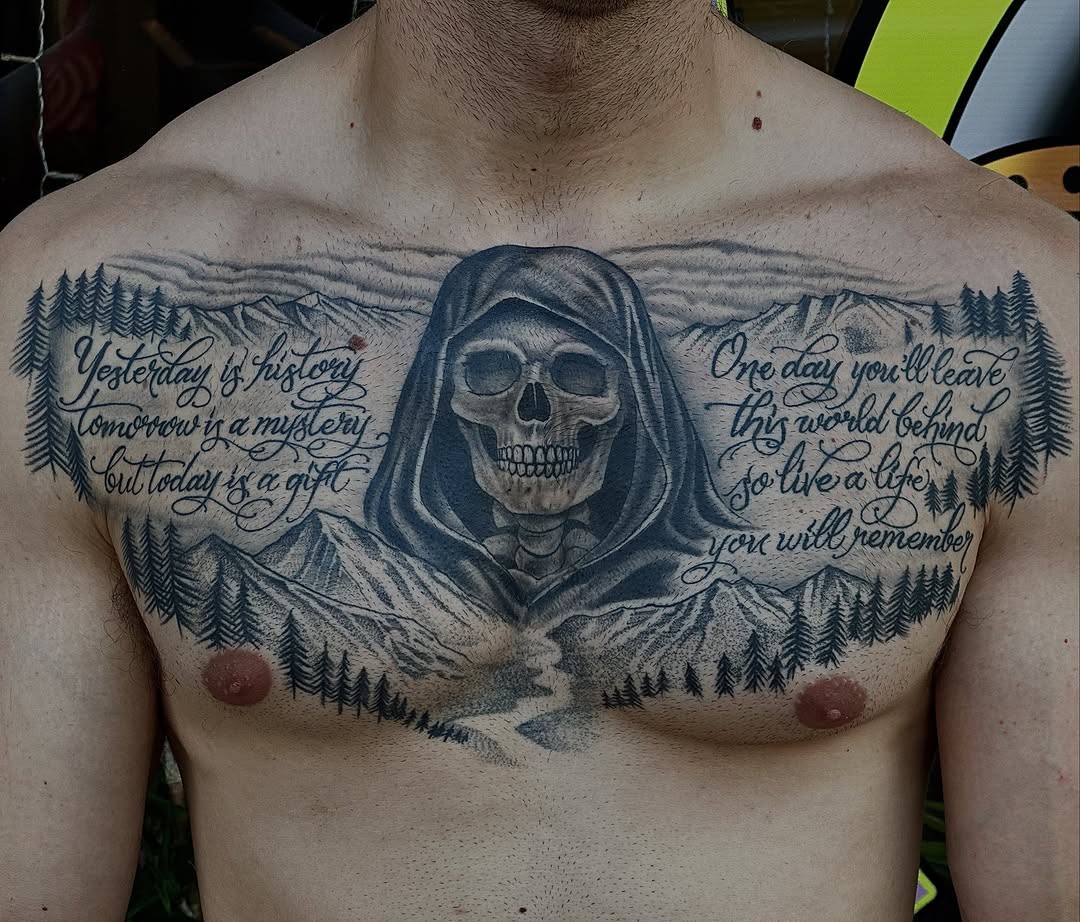 Tattoo by @tattooerdylan — black_and_grey, lettering_script