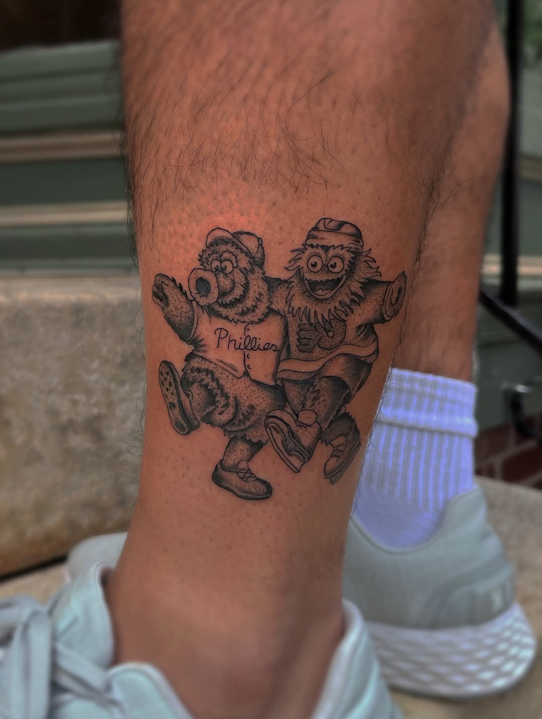 Tattoo by @goatnap — black_and_grey, new_school