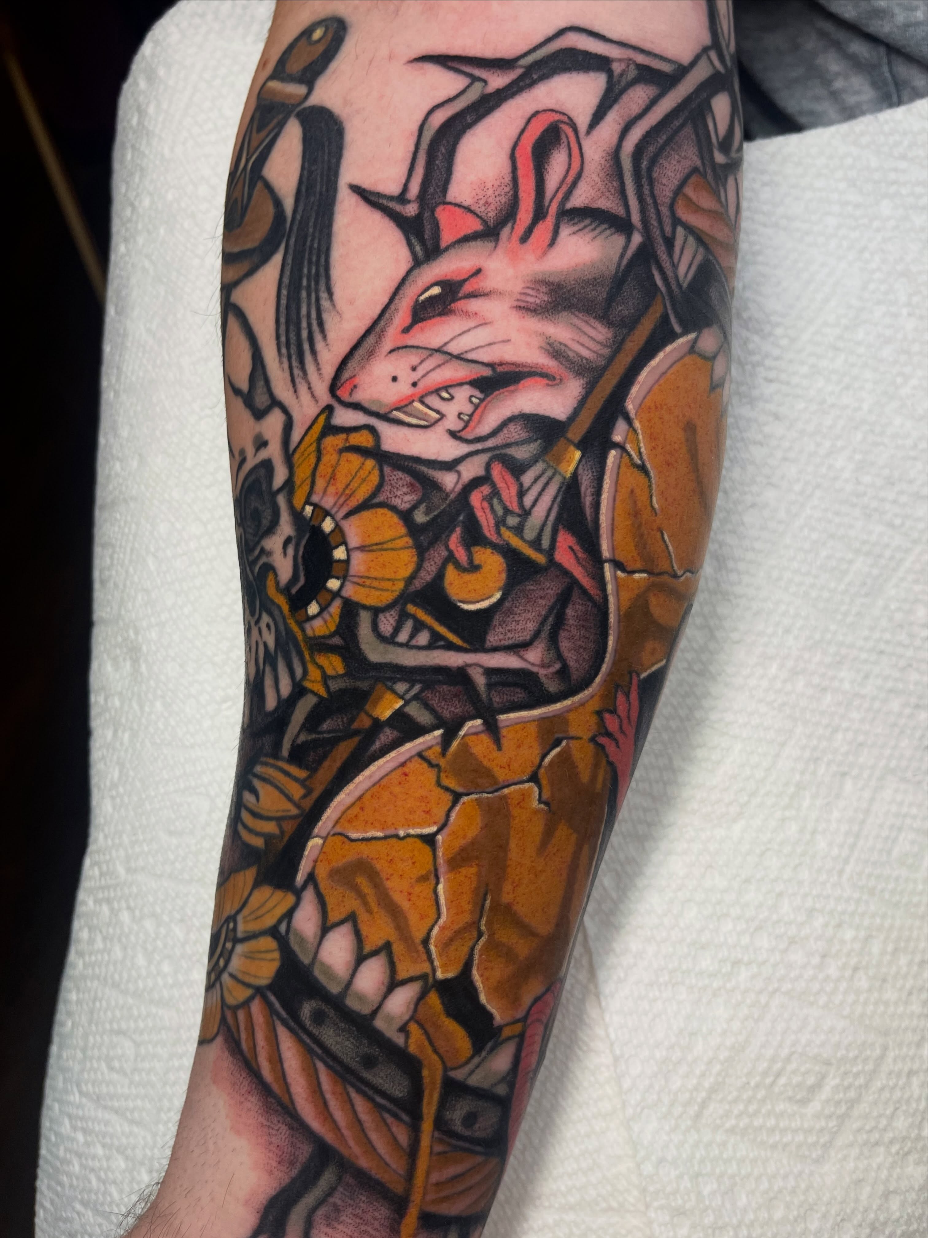 Tattoo by @kylemcmeanstattoos — american_traditional, dotwork