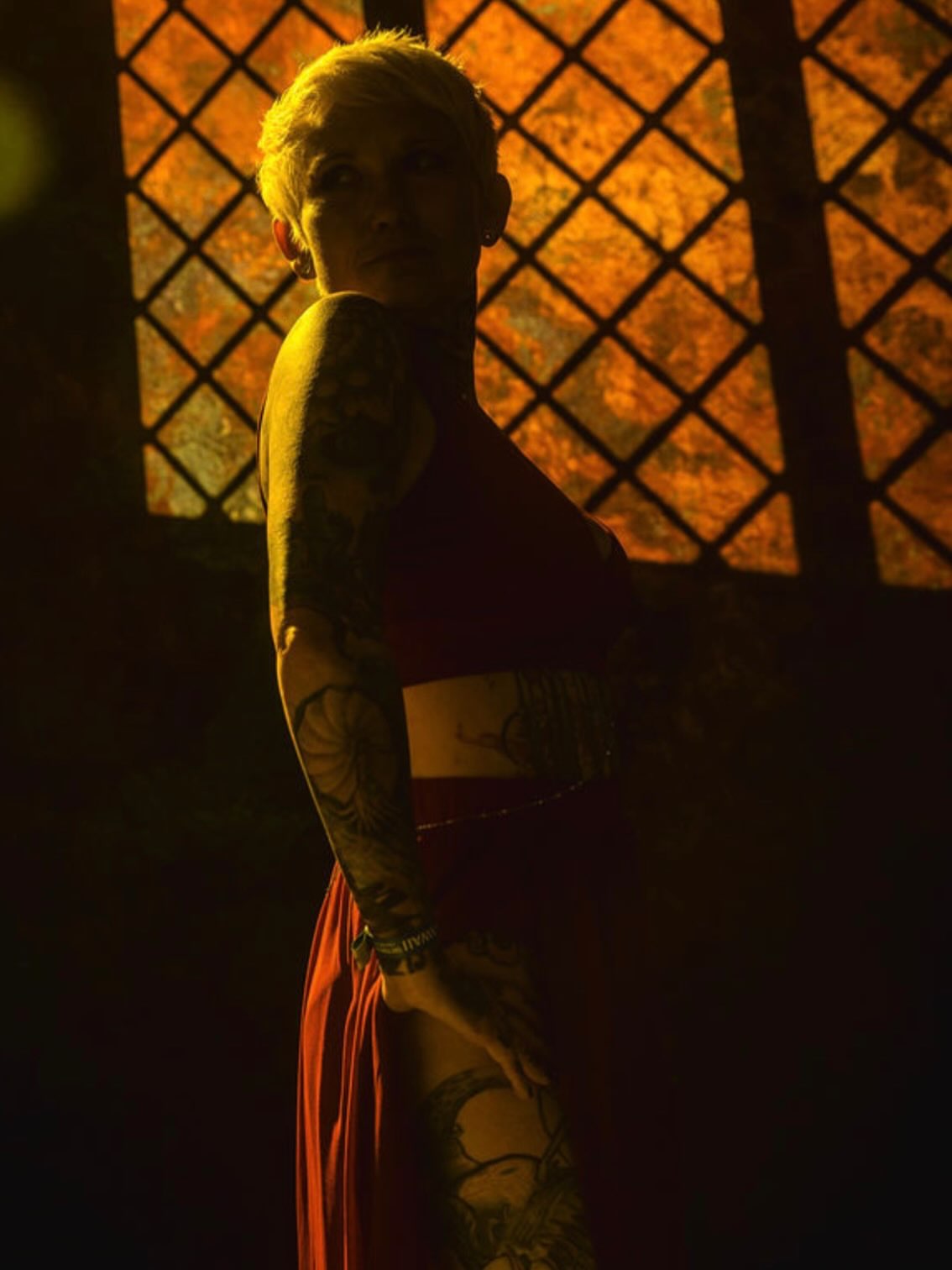 Tattooed torso black and grey tattoo on the torso by Darby Antonucci