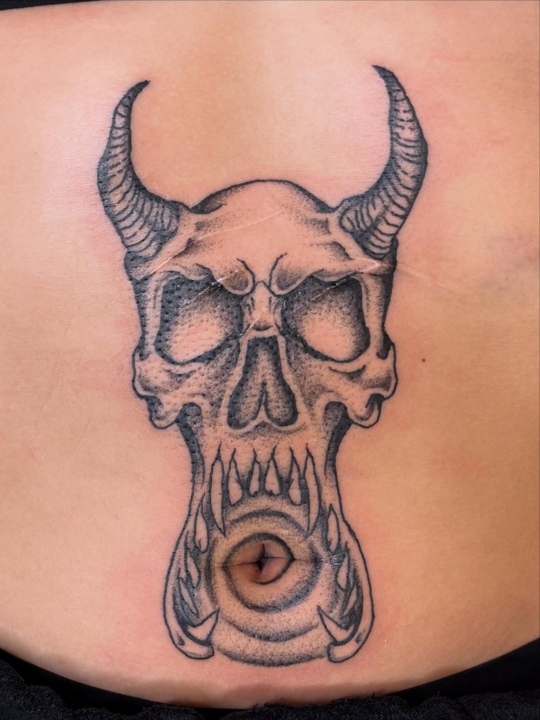 Tattoo by @toughcookietattoo — black_and_grey, dotwork