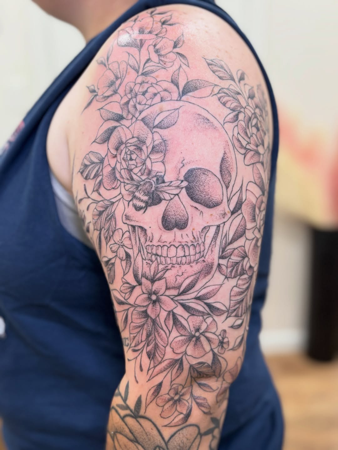 Tattoo by @athenaartistrytattoostudio — black_and_grey, dotwork