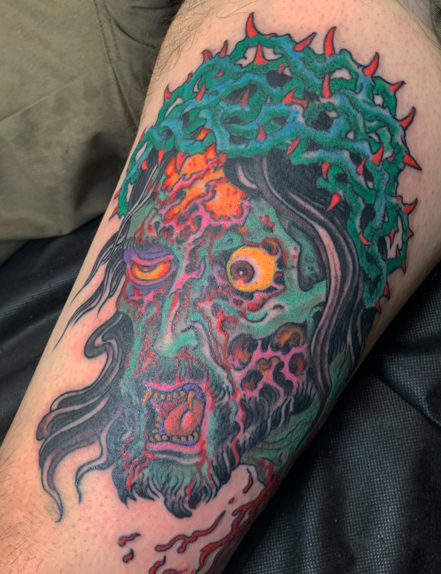 Tattoo by @annettelarulez — dark_realism, trash_polka