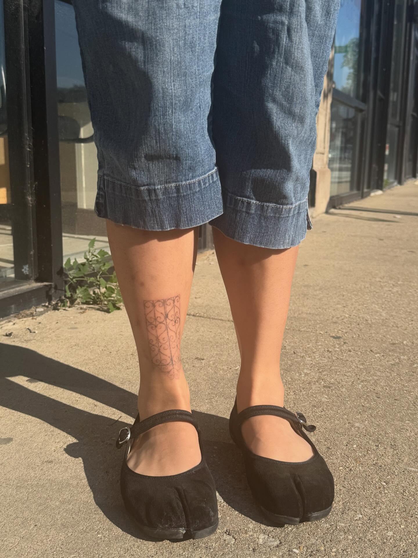 Tattoo by @softbutchpoke — geometric