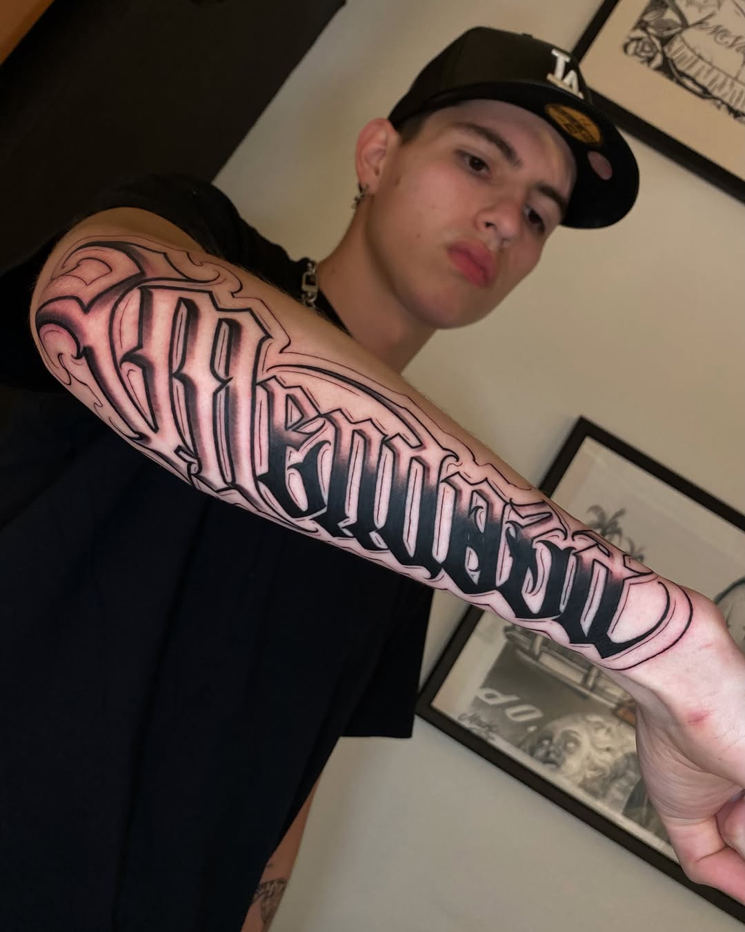 Tattoo by @sionerdcd β lettering_script, chicano