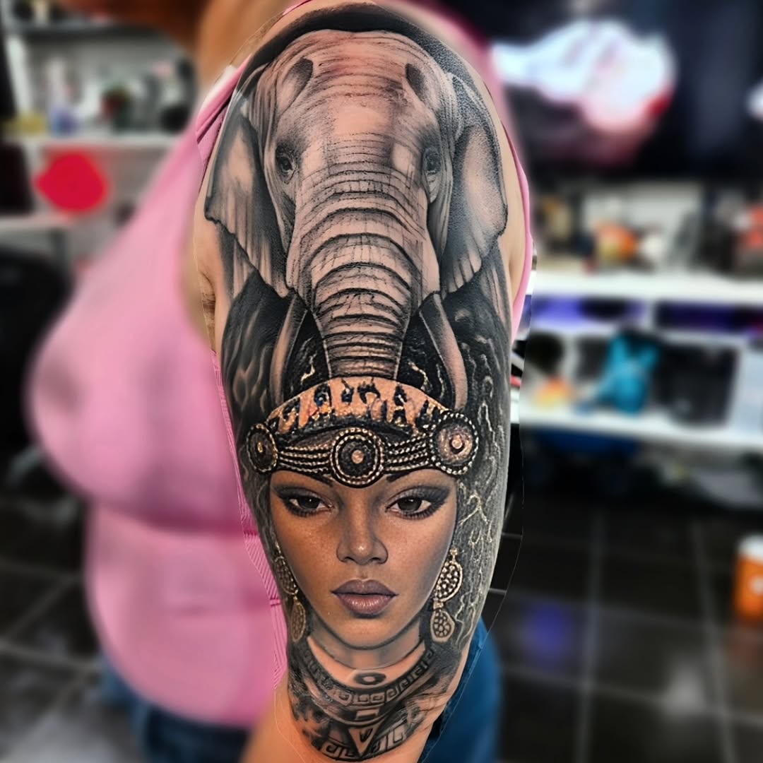Tattoo by @eljosetattoo β realism, black_and_grey