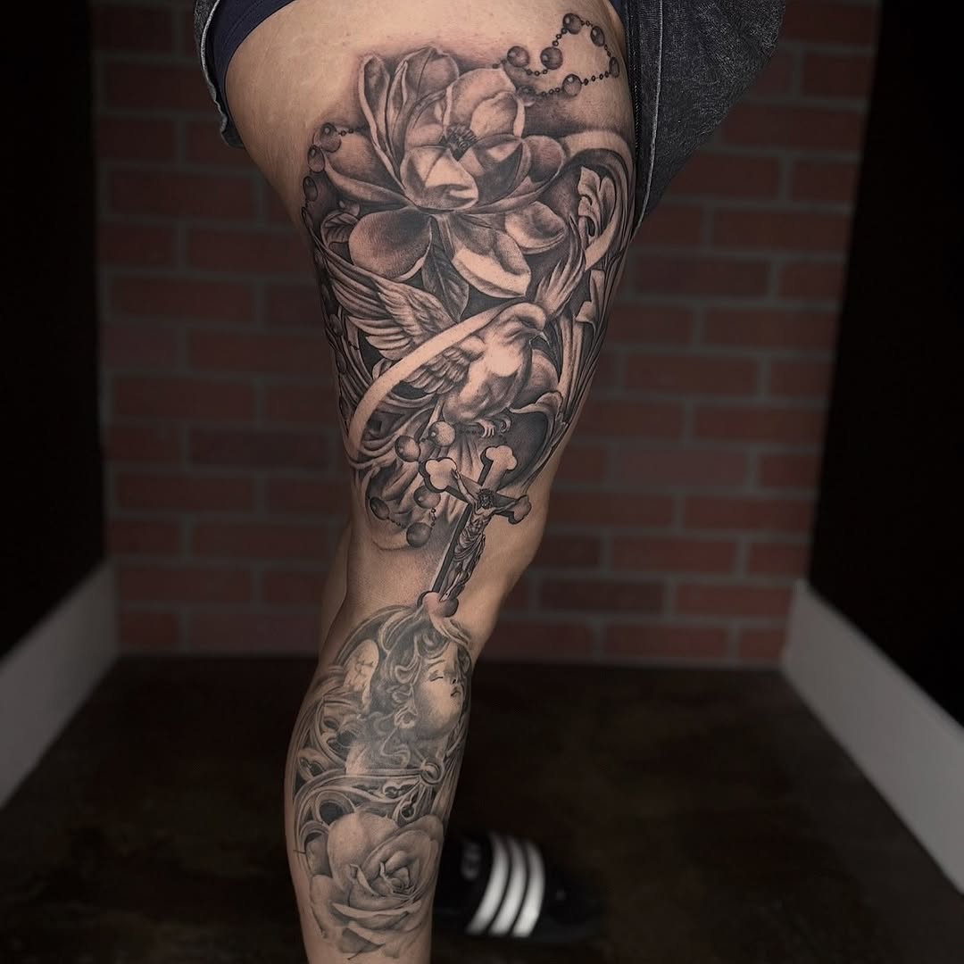 Tattoo by @jocelyntattoos — realism, black_and_grey