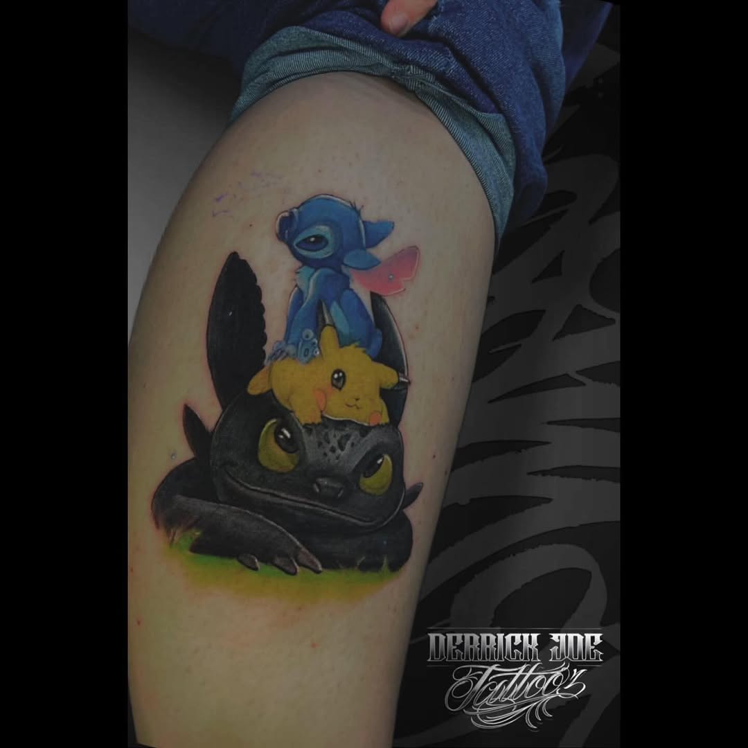 Tattoo by @derrickjoetattooz — anime, new_school