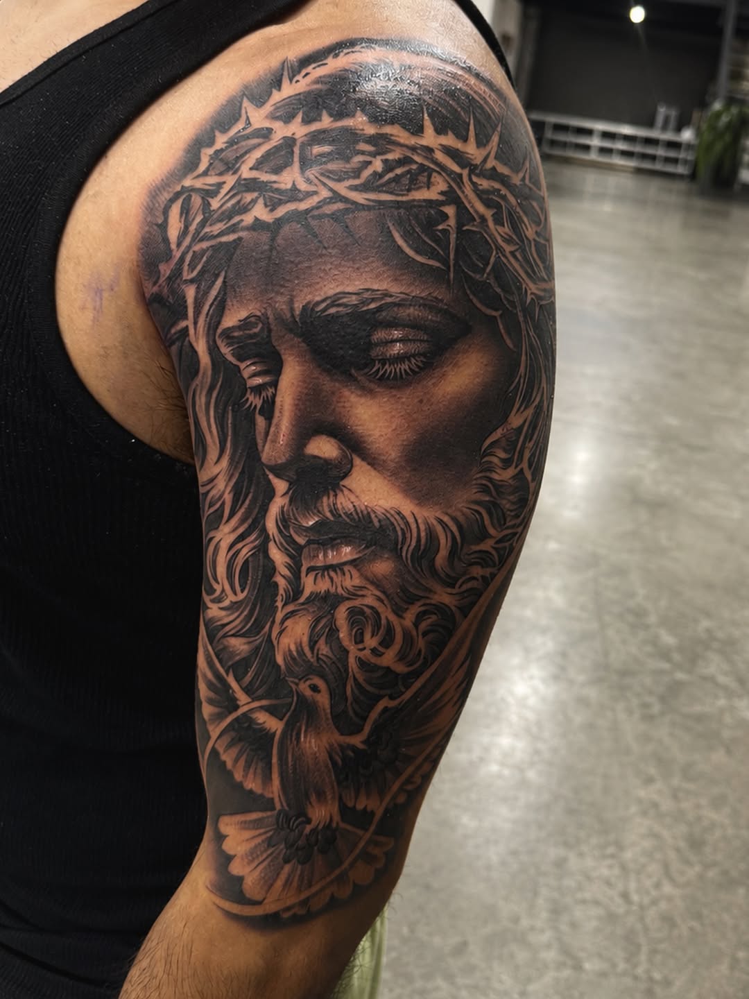 Tattoo by @eksoe_ — realism, black_and_grey