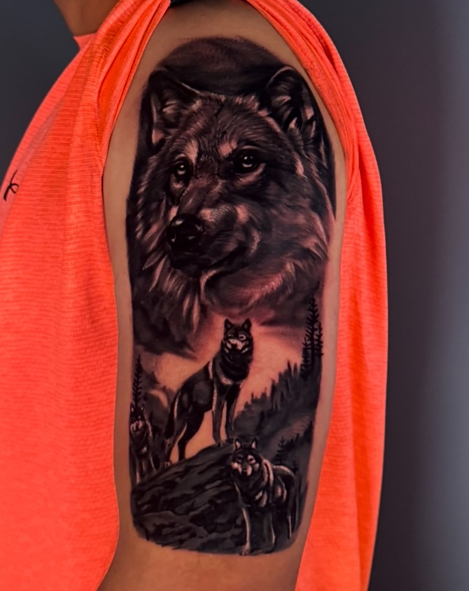 Tattoo by @lindseylanetattoos — realism, black_and_grey