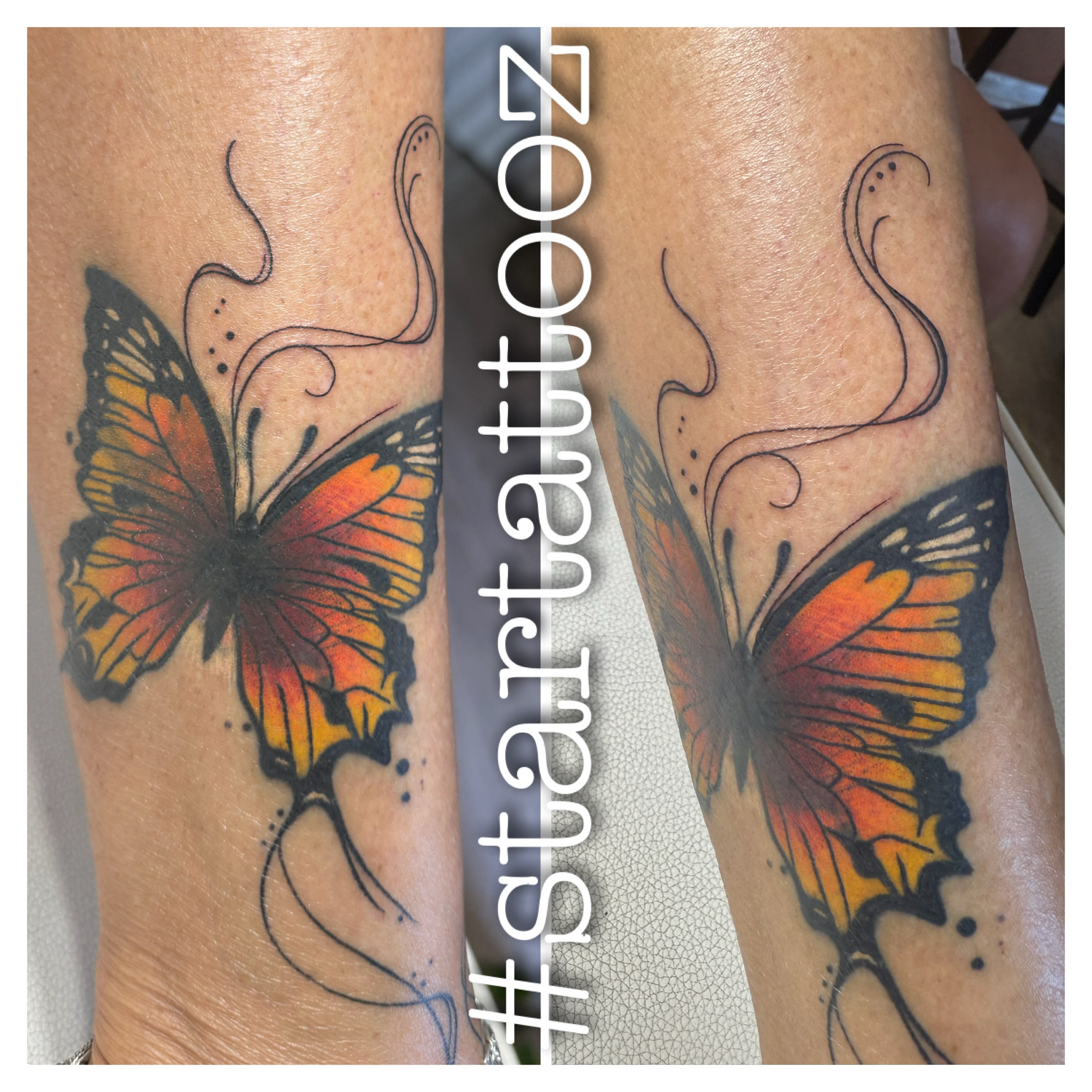 Butterfly dotwork tattoo on the forearm by StarTattooz - the one & only