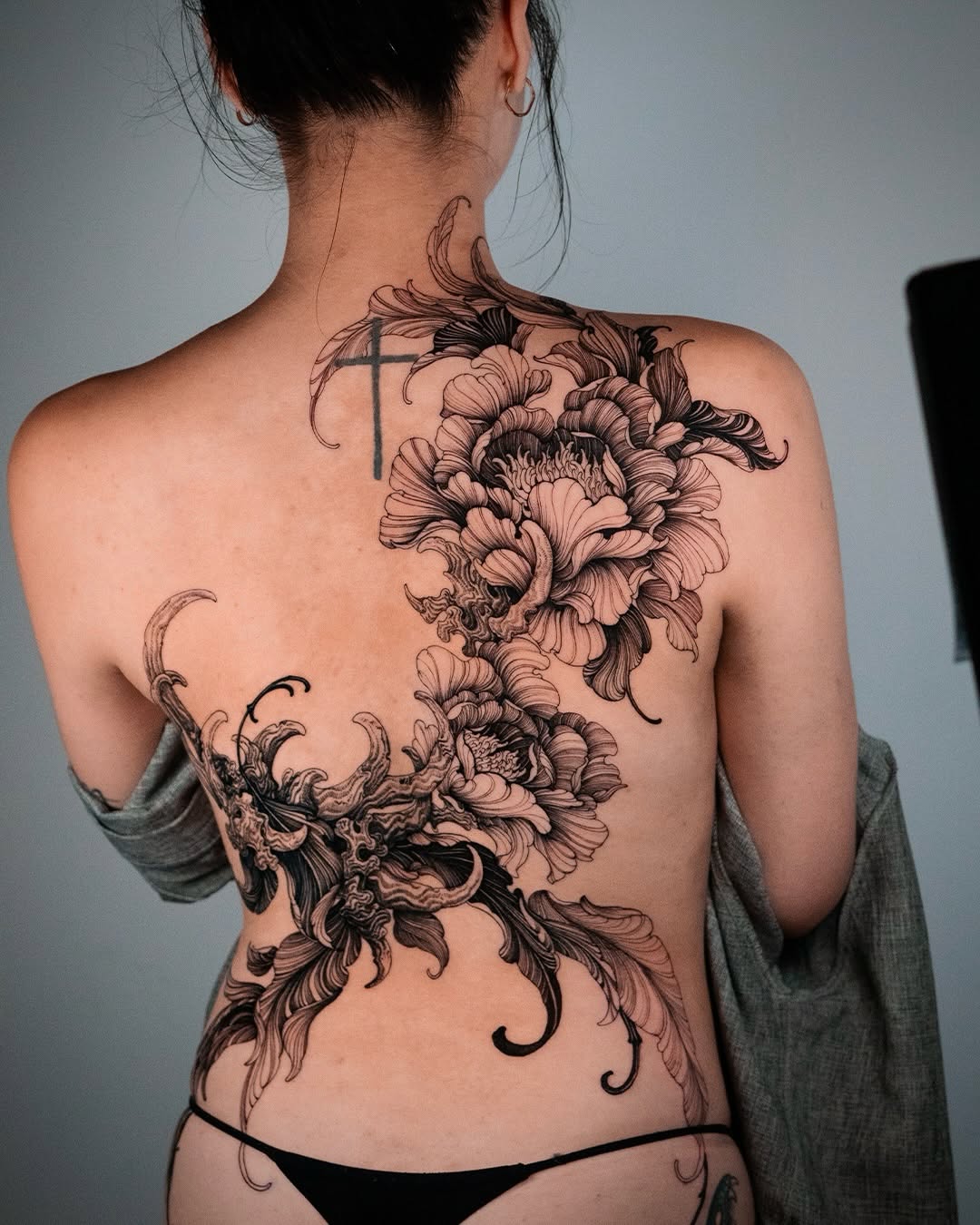 Tattoo by @siio_ink — japanese_irezumi, black_and_grey