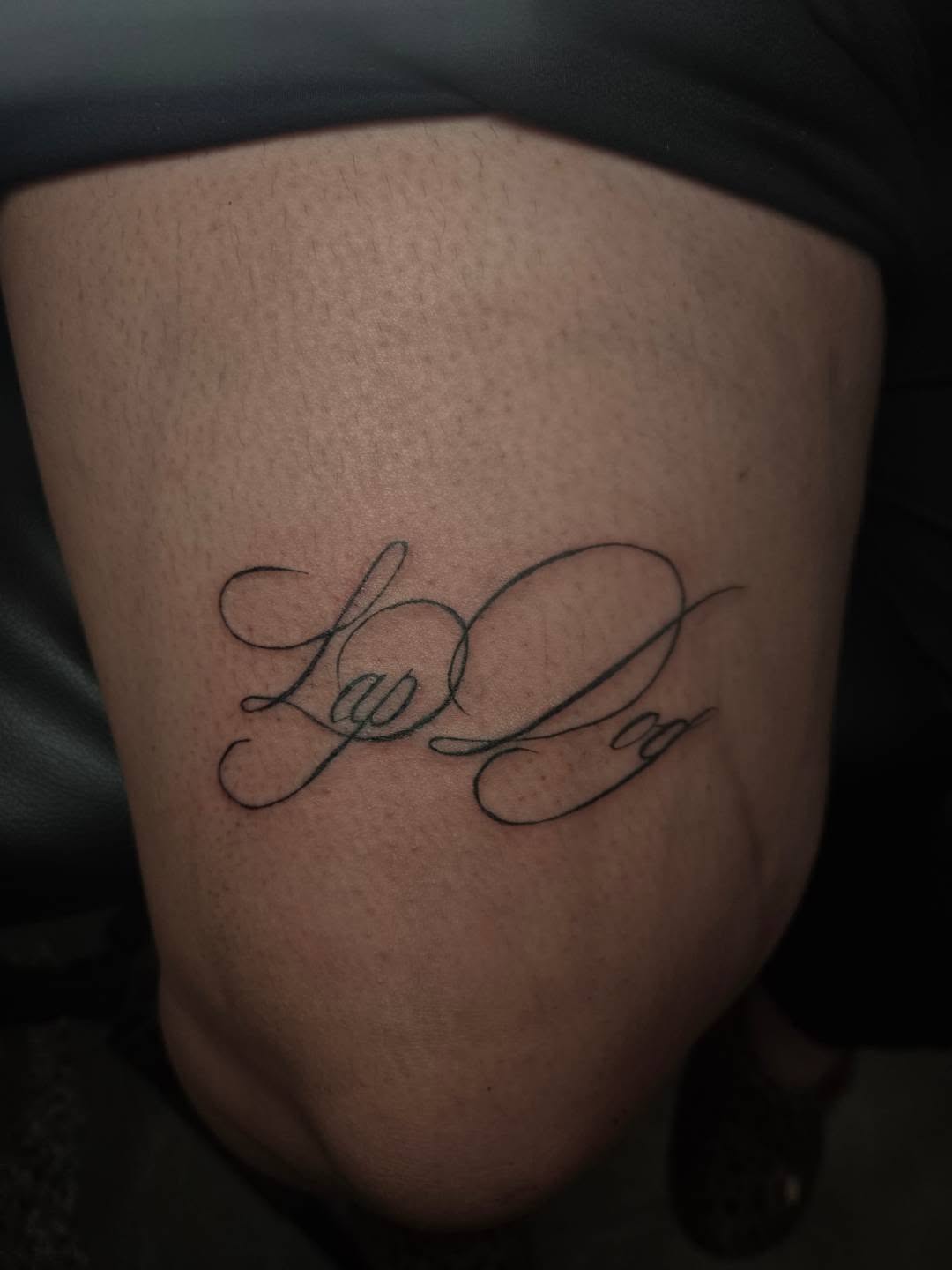 Tattoo by @bugpin7rl — lettering_script, fine_line