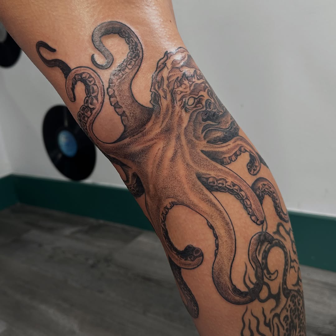 Tattoo by @madfrogs.tattooz β realism, black_and_grey