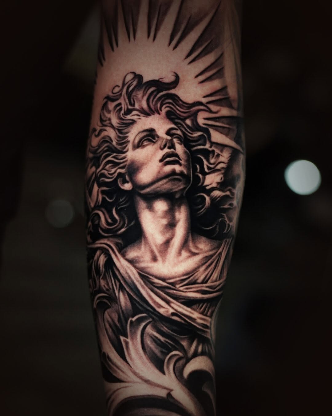 Tattoo by @flamure_tattoo β realism, black_and_grey