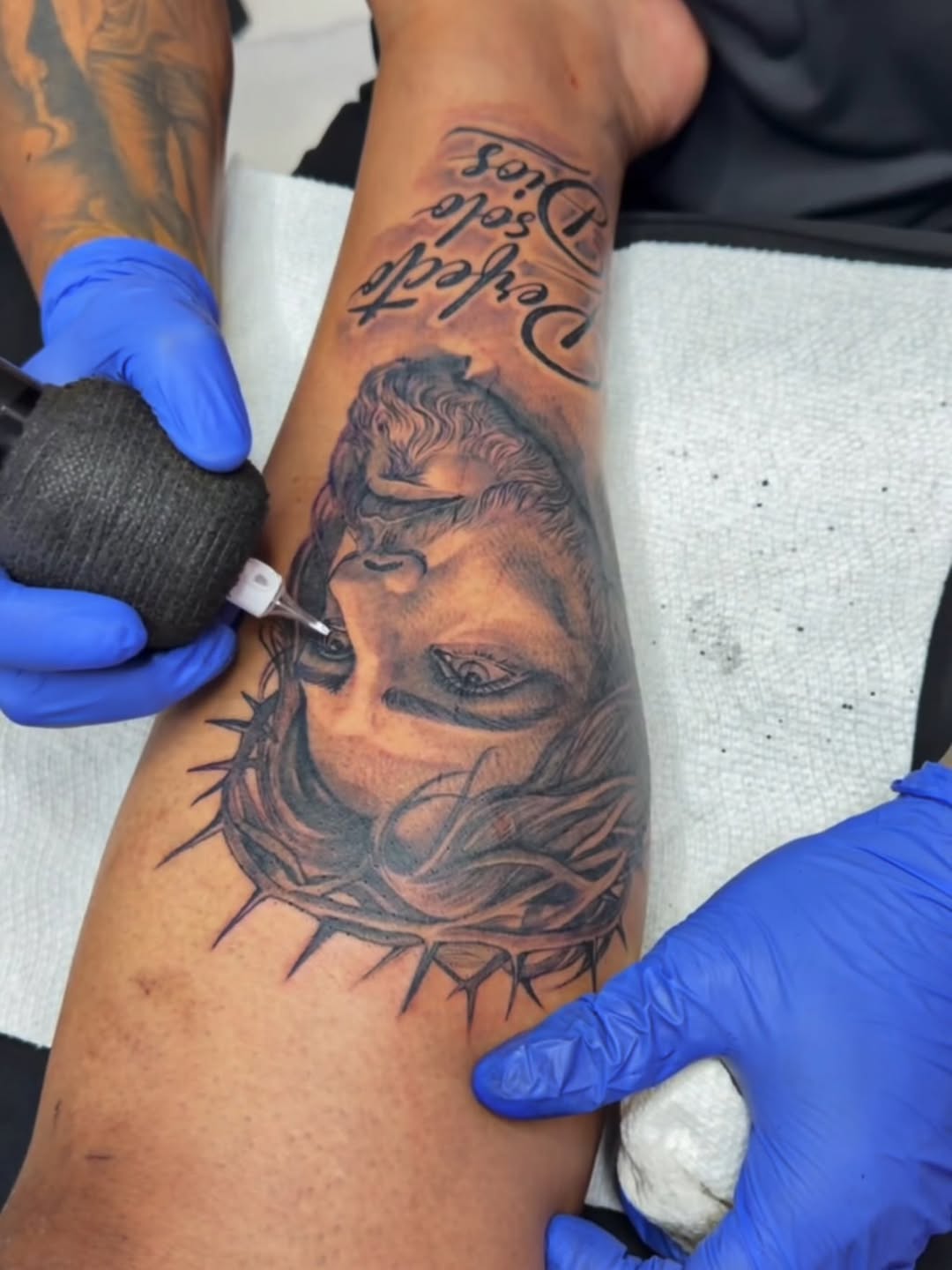 Tattoo by @ag_inks — realism, lettering_script