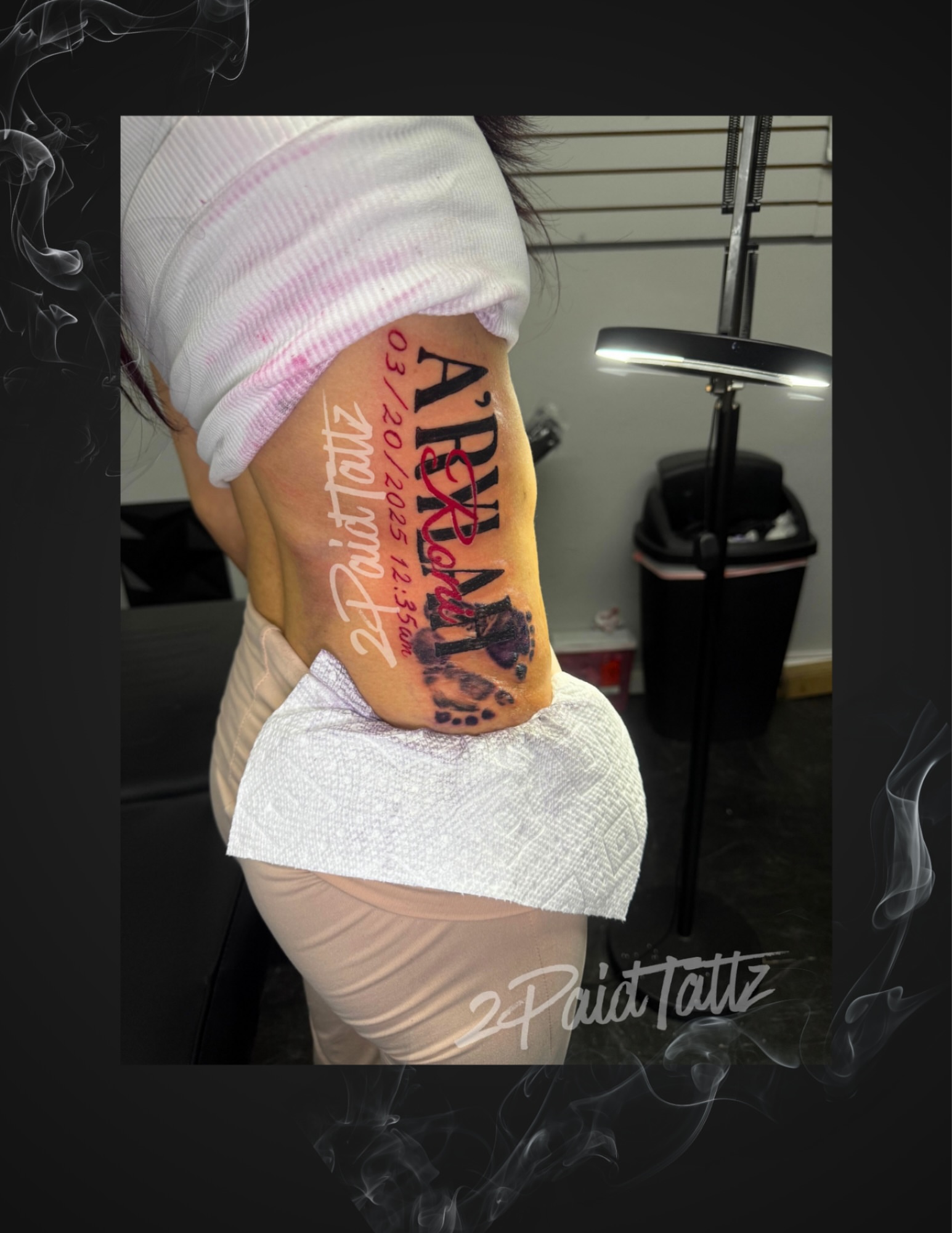 Script lettering lettering script tattoo on the thigh by 2PaidTattz