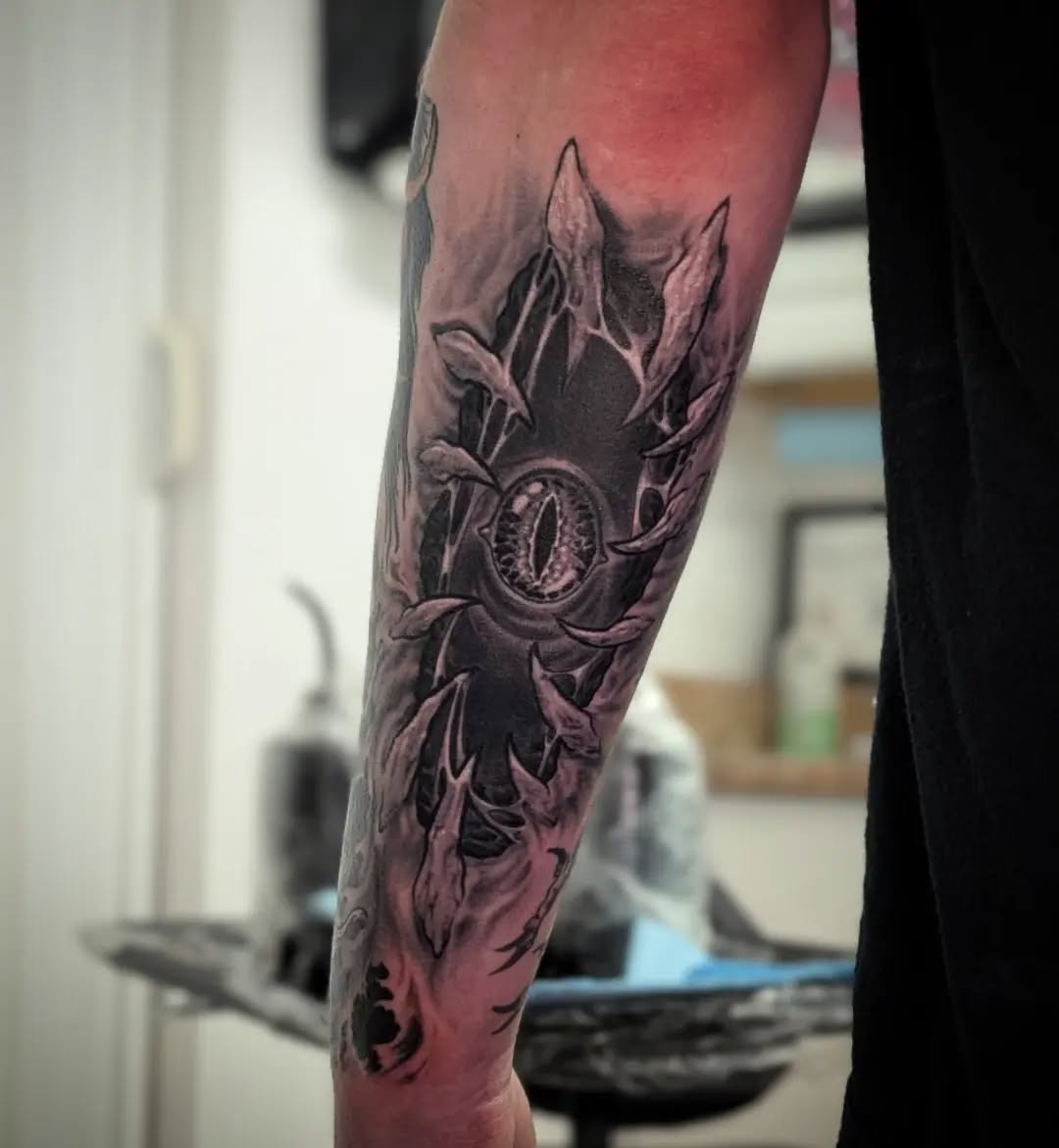 Tattoo by @loreleitattoos — black_and_grey, realism