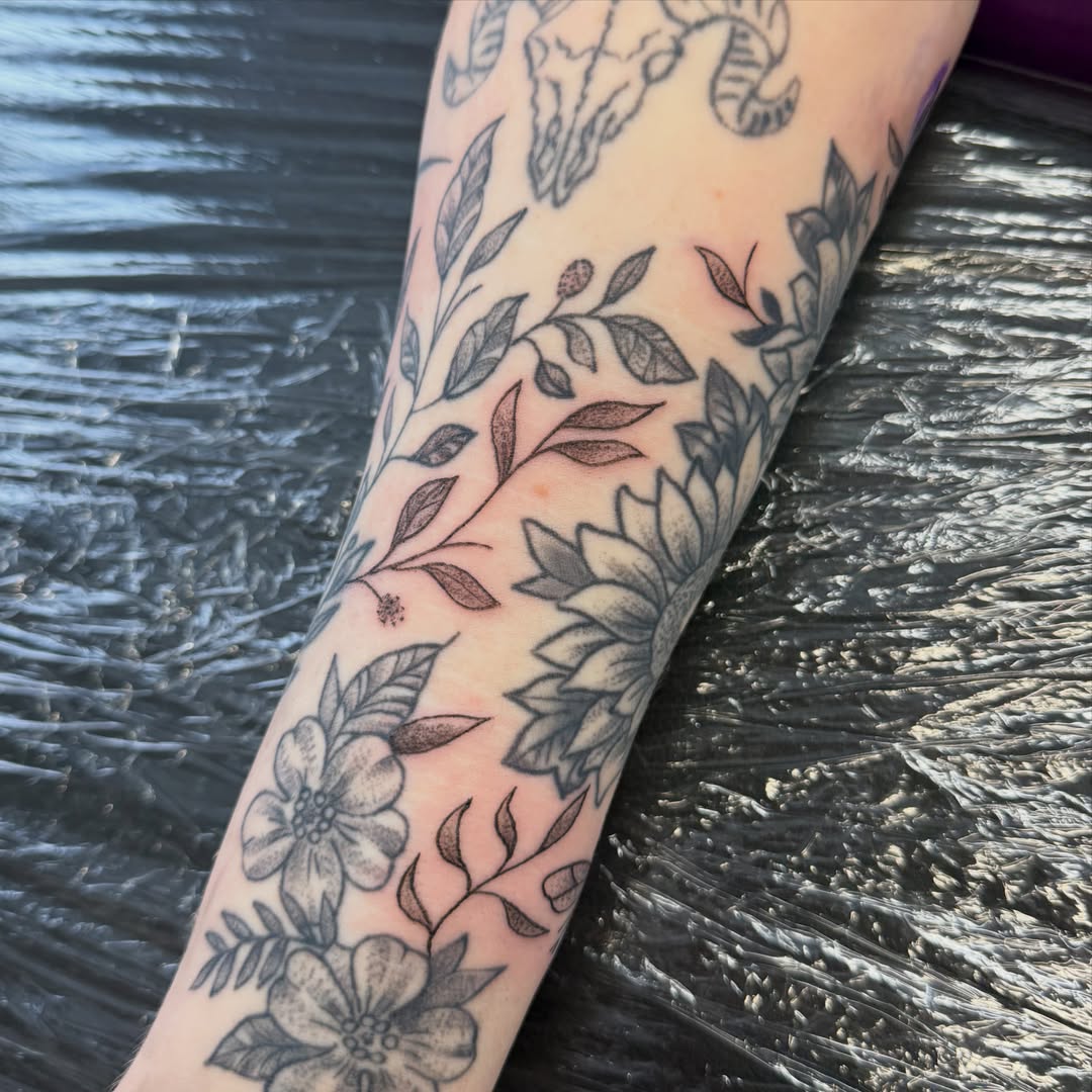 Tattoo by @antispawntattoos — dotwork, black_and_grey