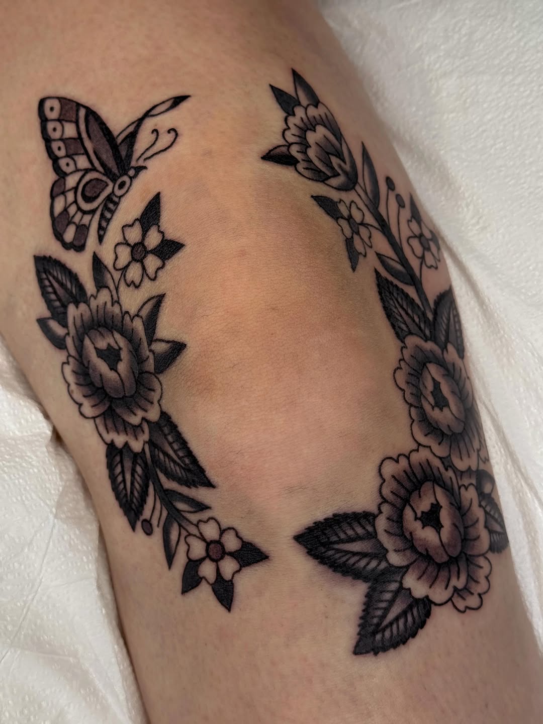 Tattoo by @bridgettetattoos — american_traditional, black_and_grey
