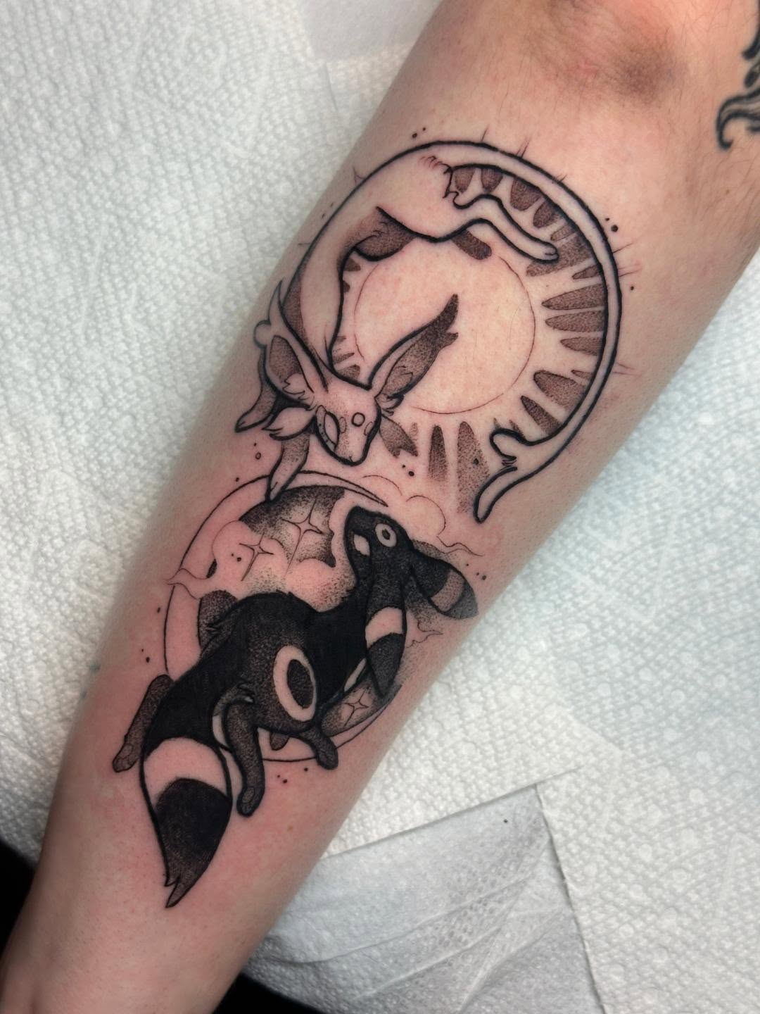 Tattoo by @sashawren_tattoos — dotwork, black_and_grey