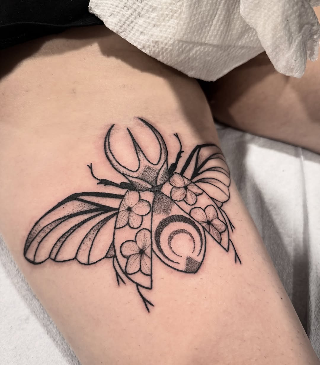 Tattoo by @darkartist82 — dotwork, blackwork