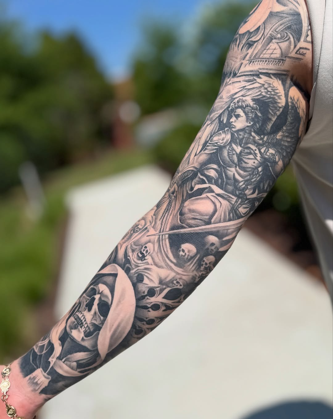 Tattoo by @heavyhitterbam — realism, black_and_grey