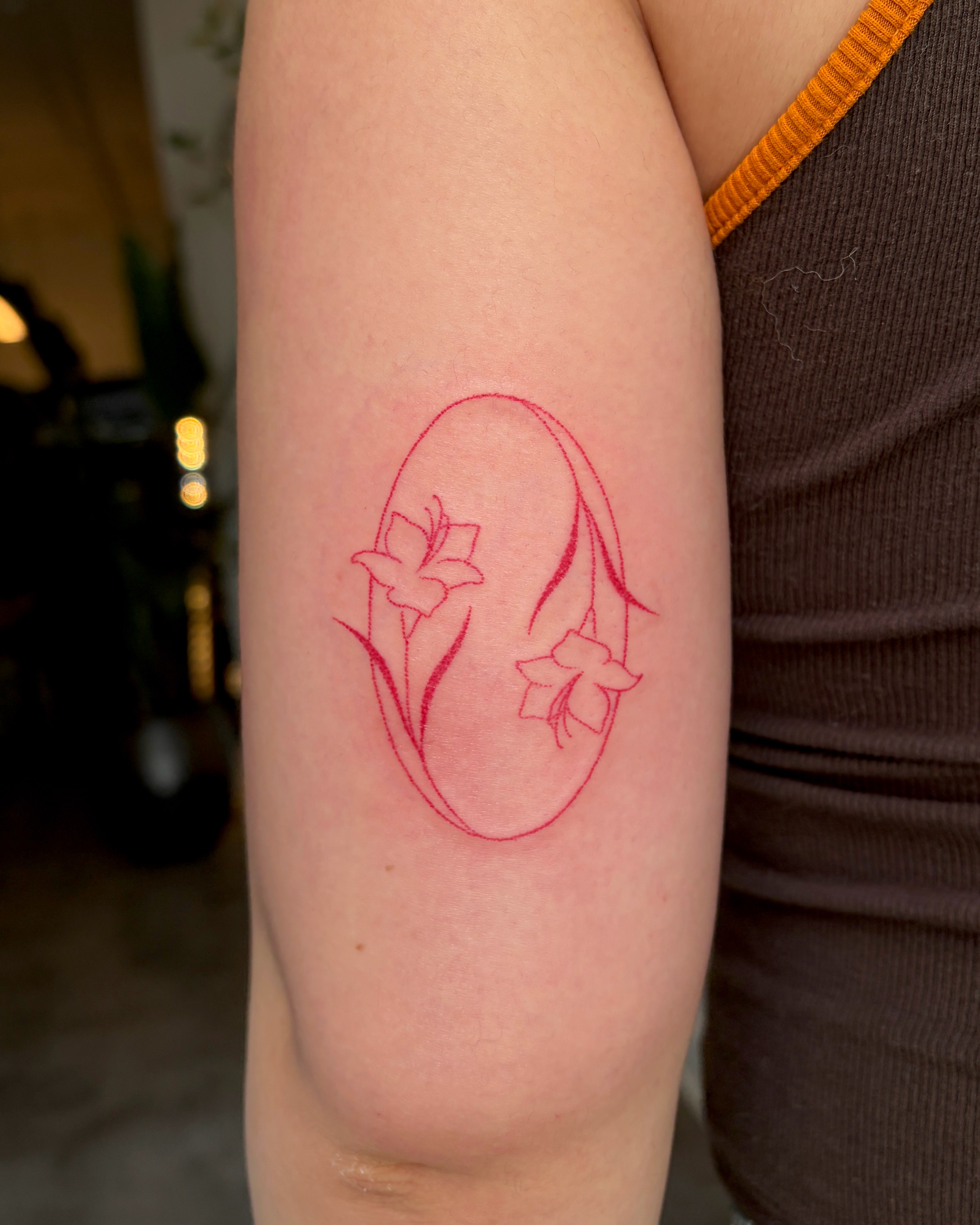 Flowers minimalist tattoo on the forearm by alli ミ☆