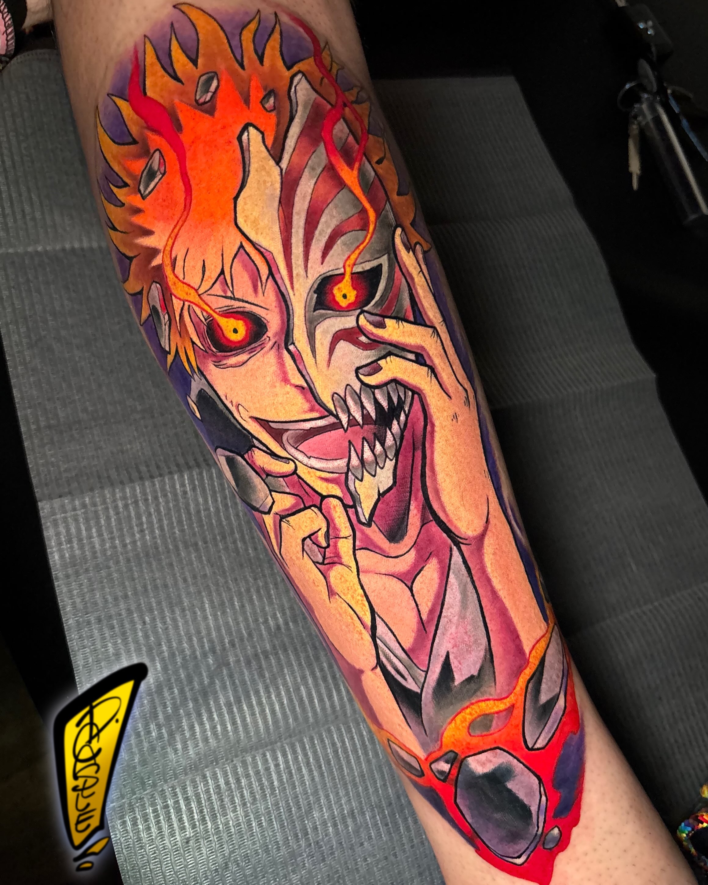 Tattoo by @d.castle.draws — anime, geometric
