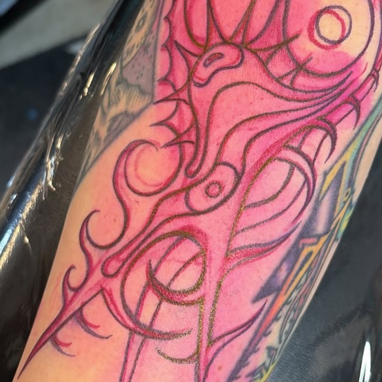 Abstract swirls new school tattoo on the forearm by 🌴Nick Hetzel🌴, Saint Petersburg, Florida