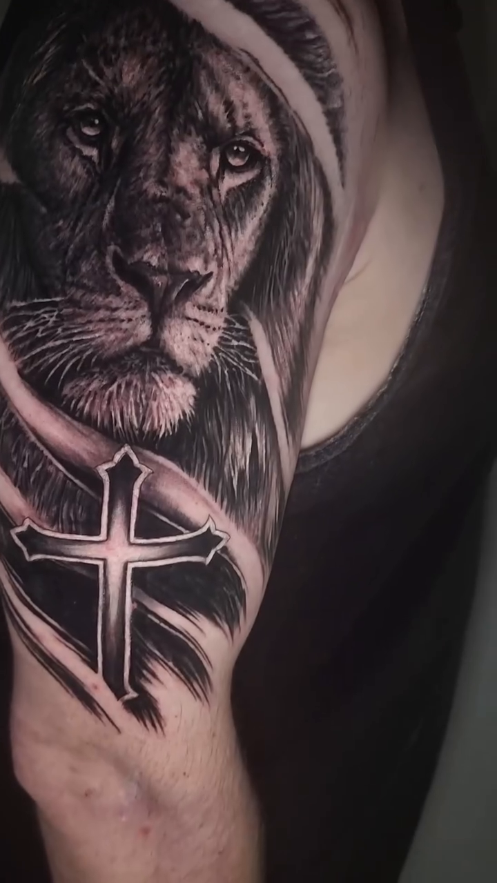 Tattoo by @zachmullinstattoos — realism, black_and_grey