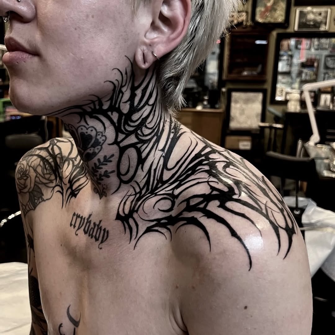 Tattoo by @joncrooktattoo — blackwork, tribal