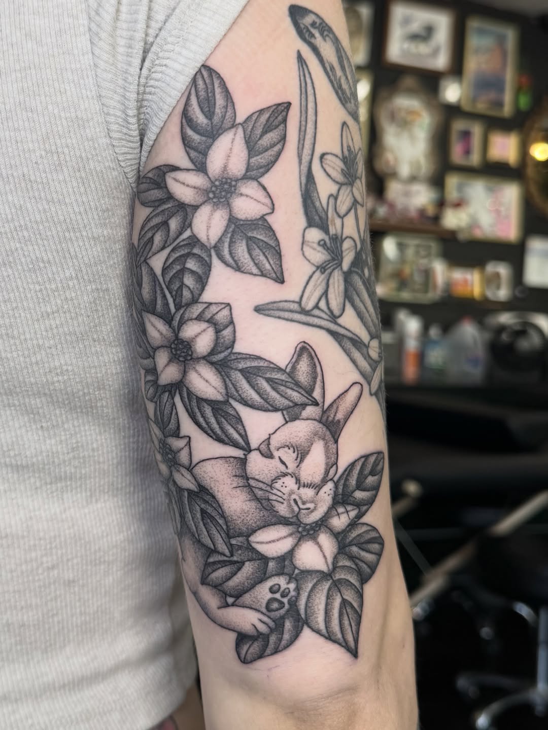 Tattoo by @daniallentattoo — dotwork, black_and_grey