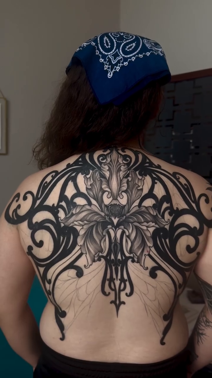 Tattoo by @kelsey.carmela — black_and_grey, ornamental