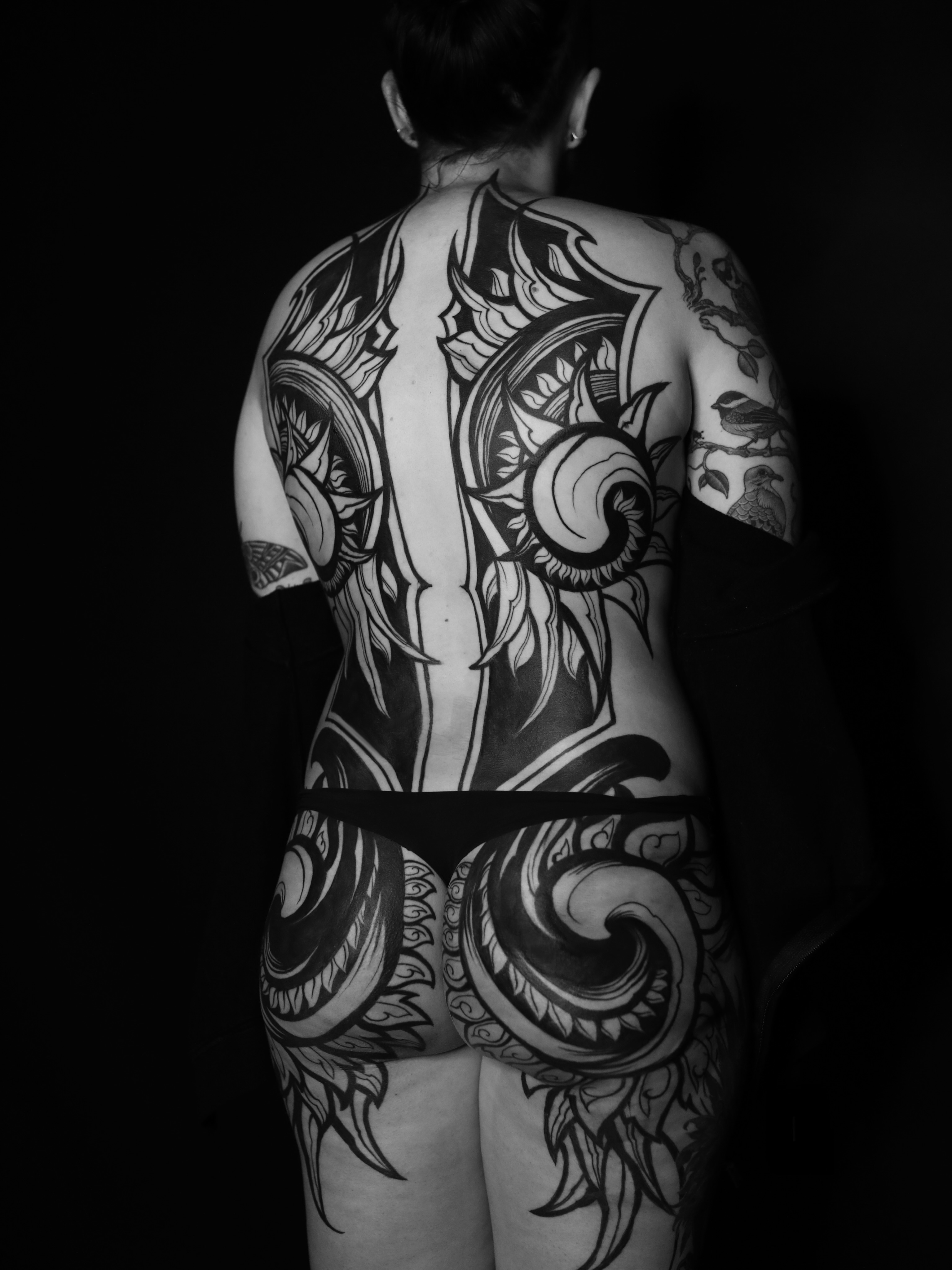 Tattoo by @dustinburtart — black_and_grey, tribal