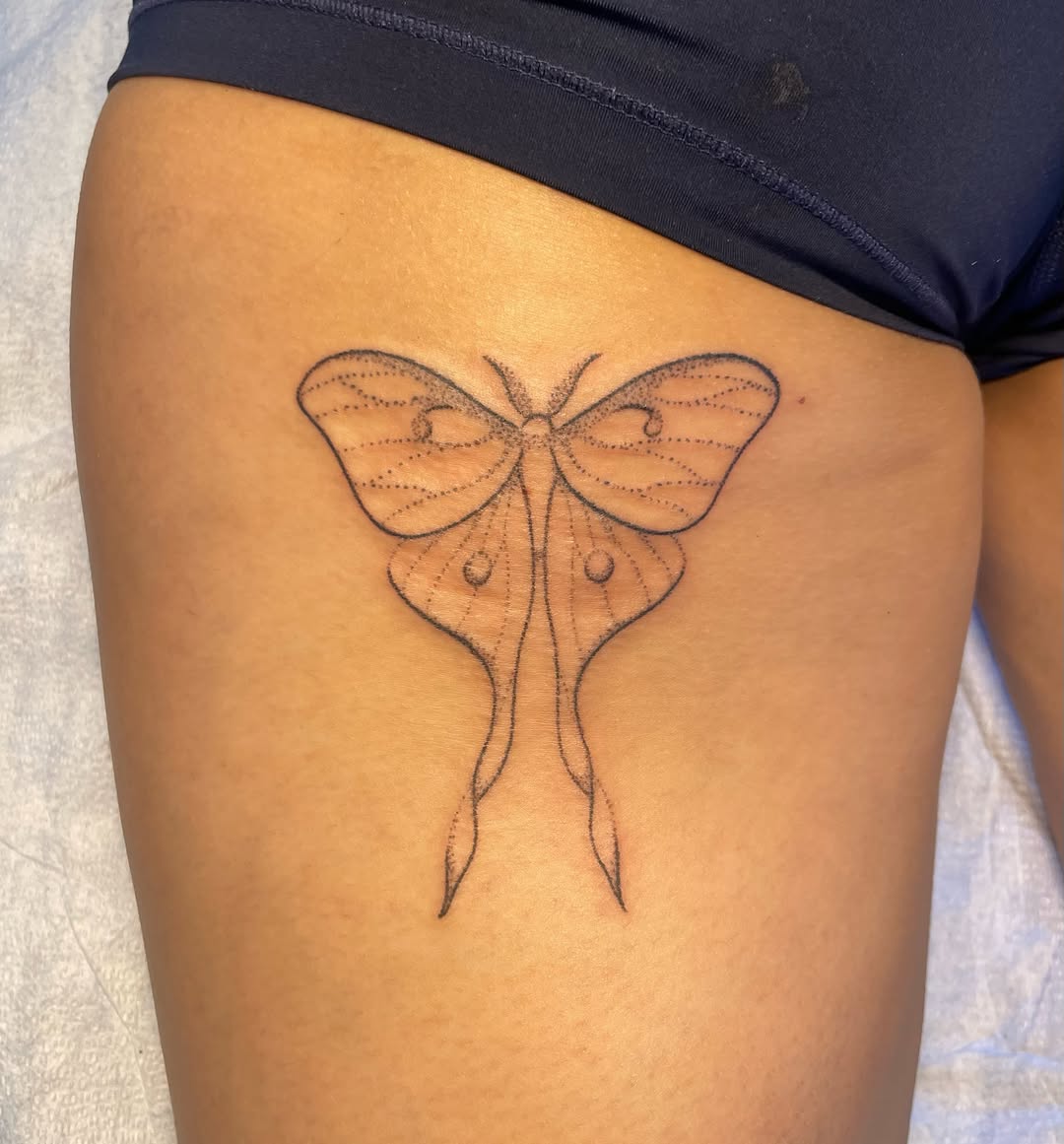 Tattoo by @mothmachine β fine_line, dotwork
